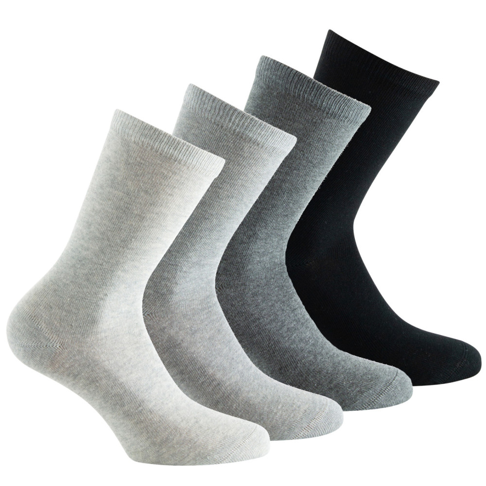 Pack de 4 Mi-chaussette Femme Jersey Unies Coton, KINDY