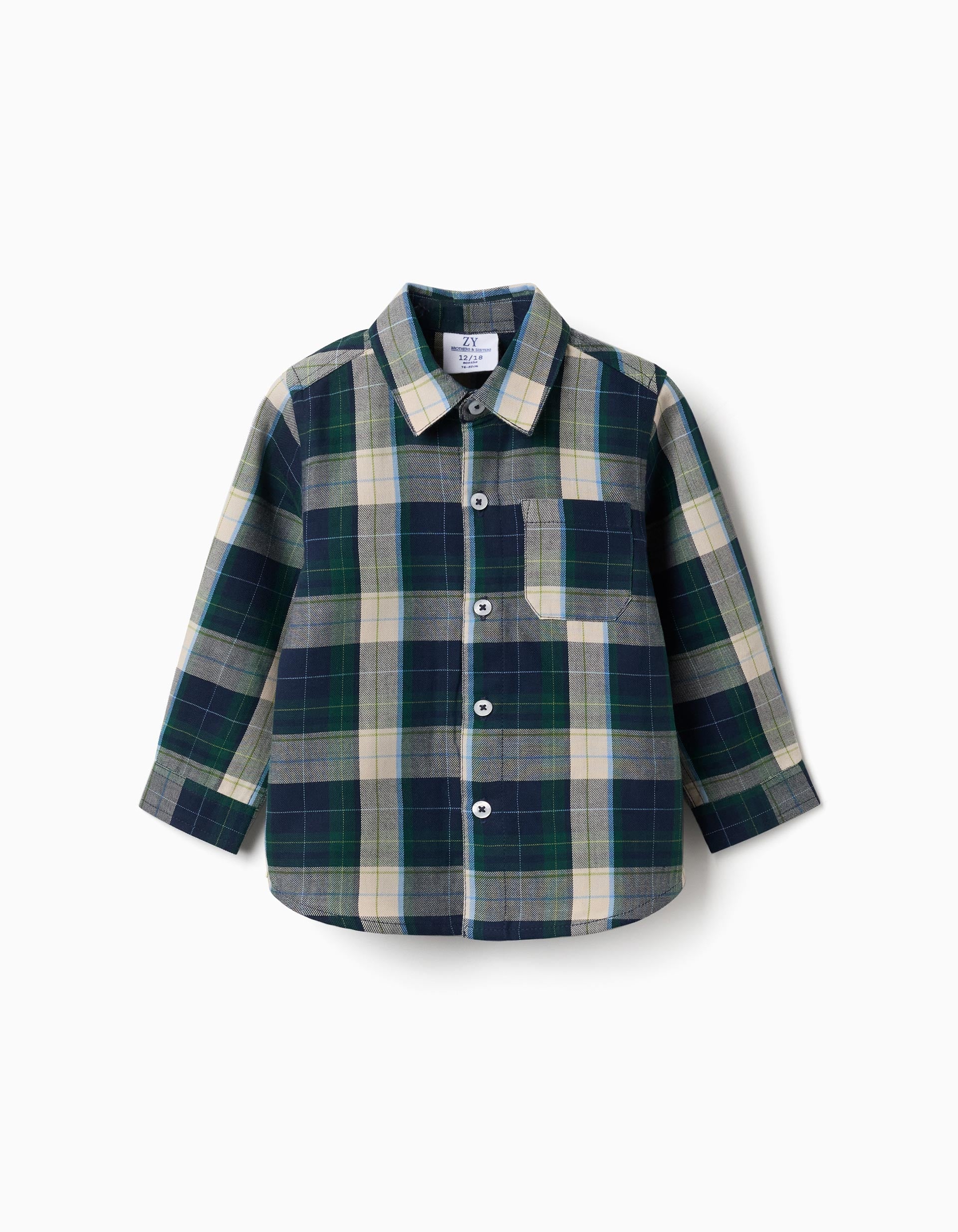 Chemise en coton à manches longues à carreaux B&S, ZIPPY