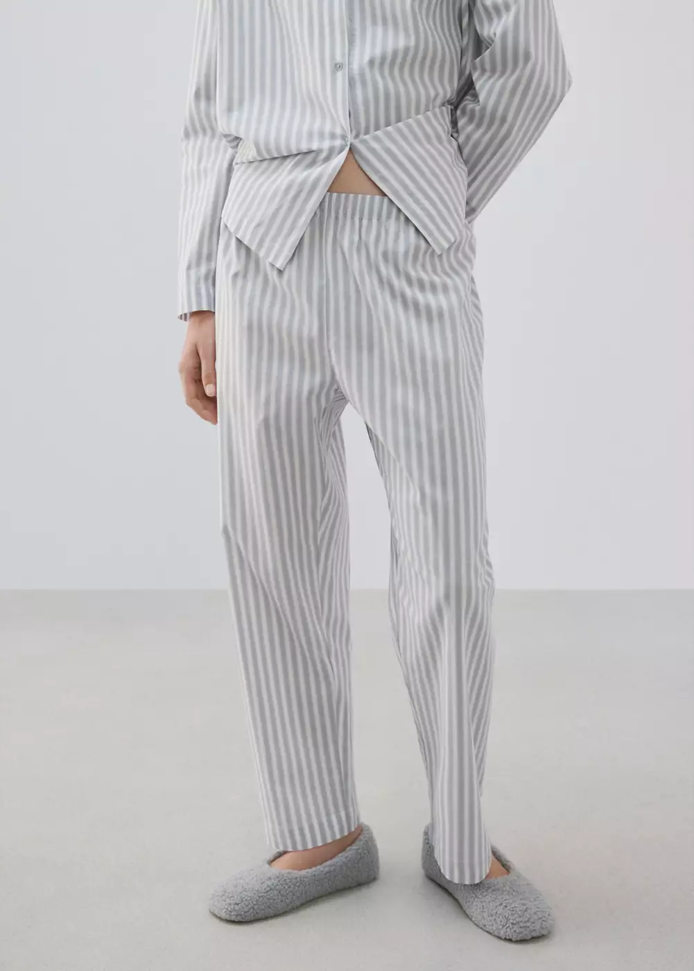 Pantalon coton à rayures, MANGO