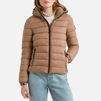 Short Hooded Padded Jacket with Zip Fastening SUPERDRY