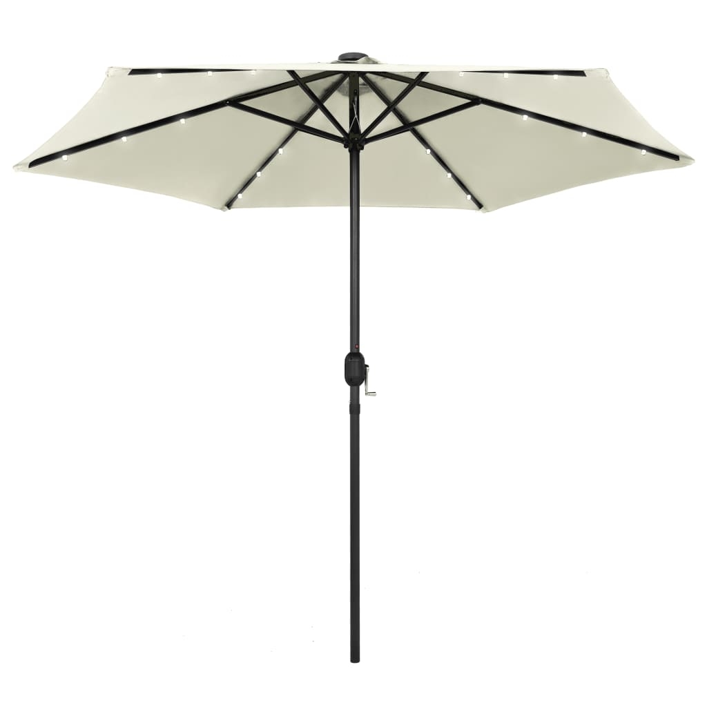 Parasol droit Ø 270 cm avec LED, HOME MAISON