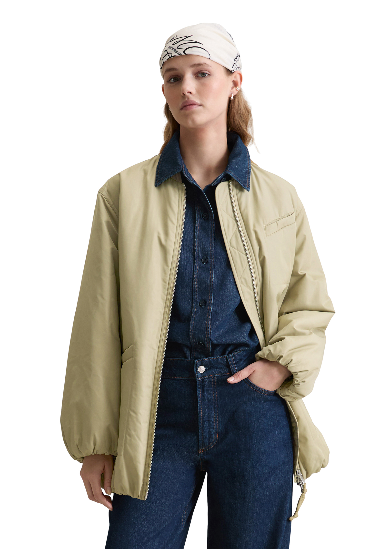 Veste blouson style aviateur oversize en polyester recyclé, MARC O’POLO DENIM