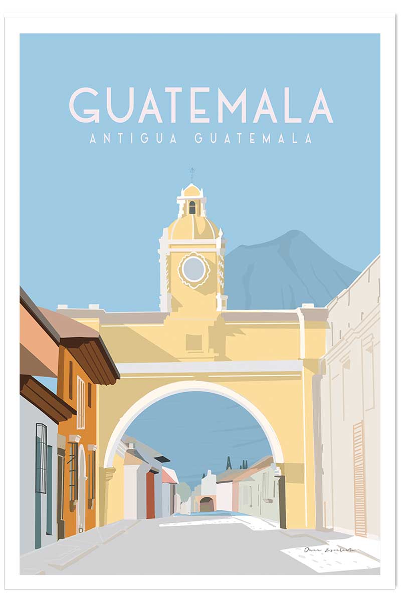 Affiche voyage Antigua Guatemala, HEXOA