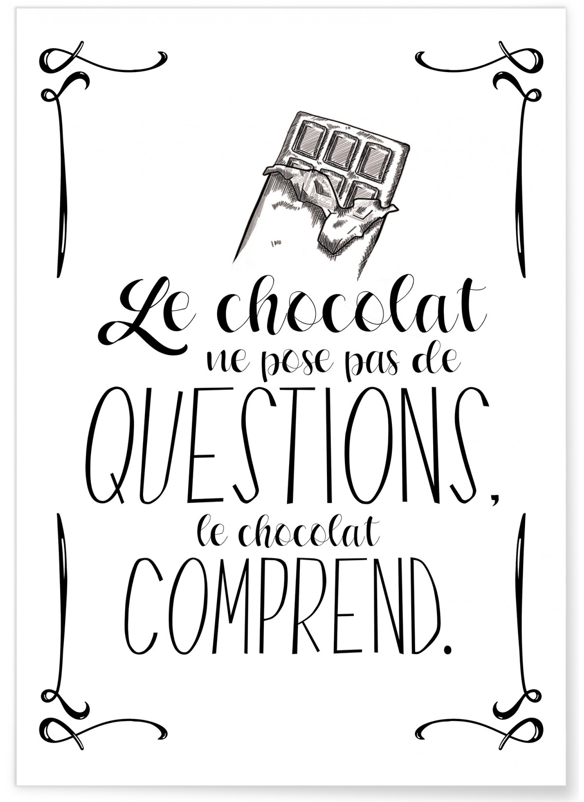 Affiche 'Le chocolat ne pose pas de questions...', L'AFFICHERIE