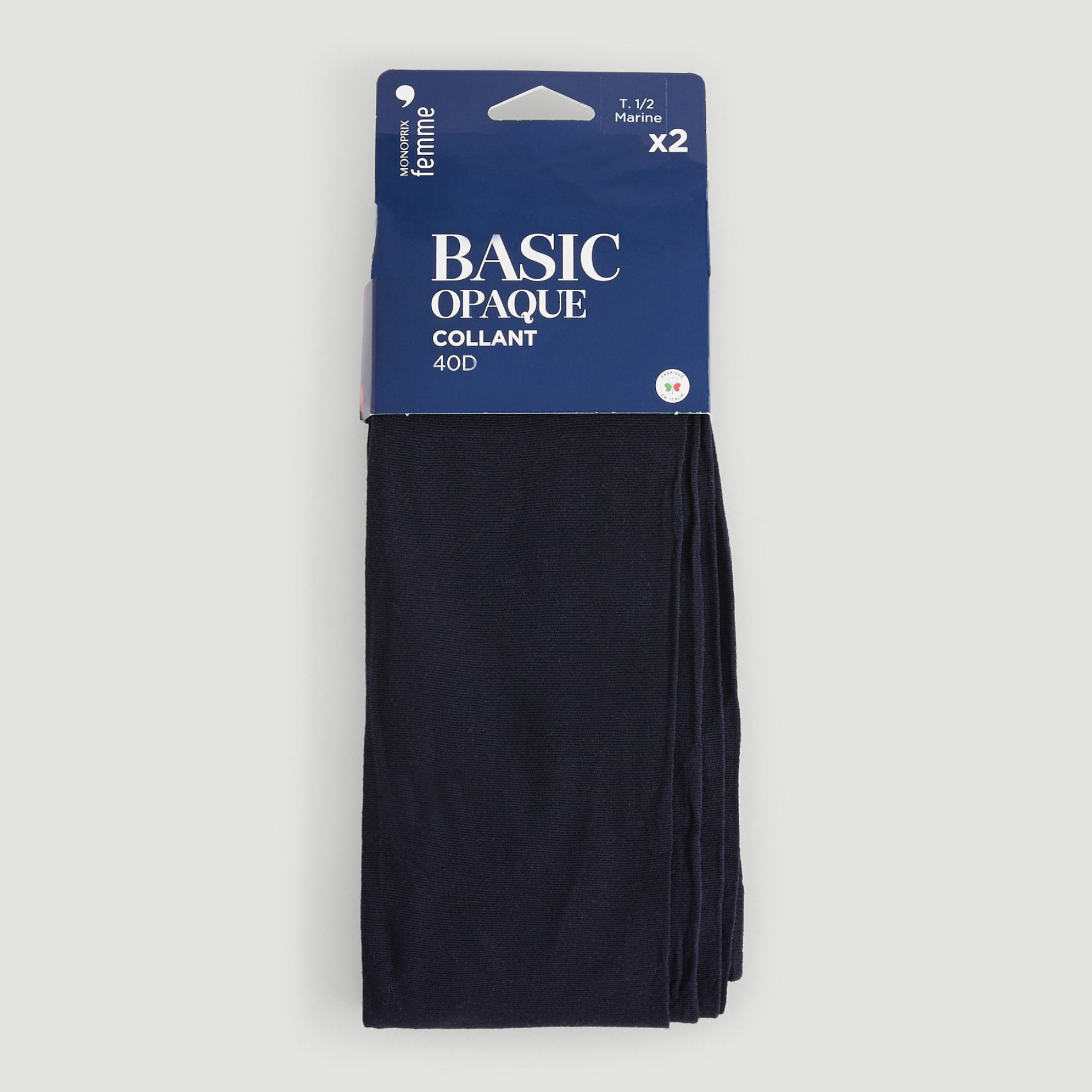 Lot de 2 collants opaques BASIC, MONOPRIX