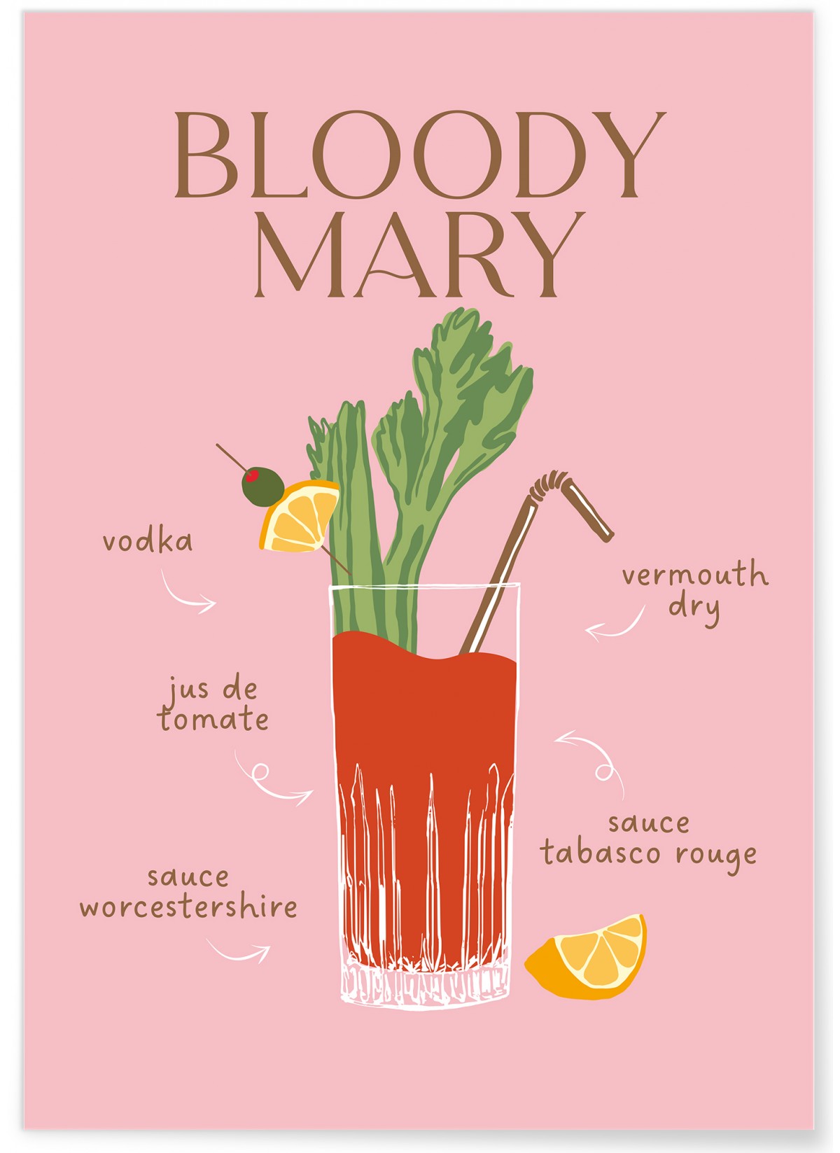 Affiche Cocktail Bloody Mary 2, L'AFFICHERIE