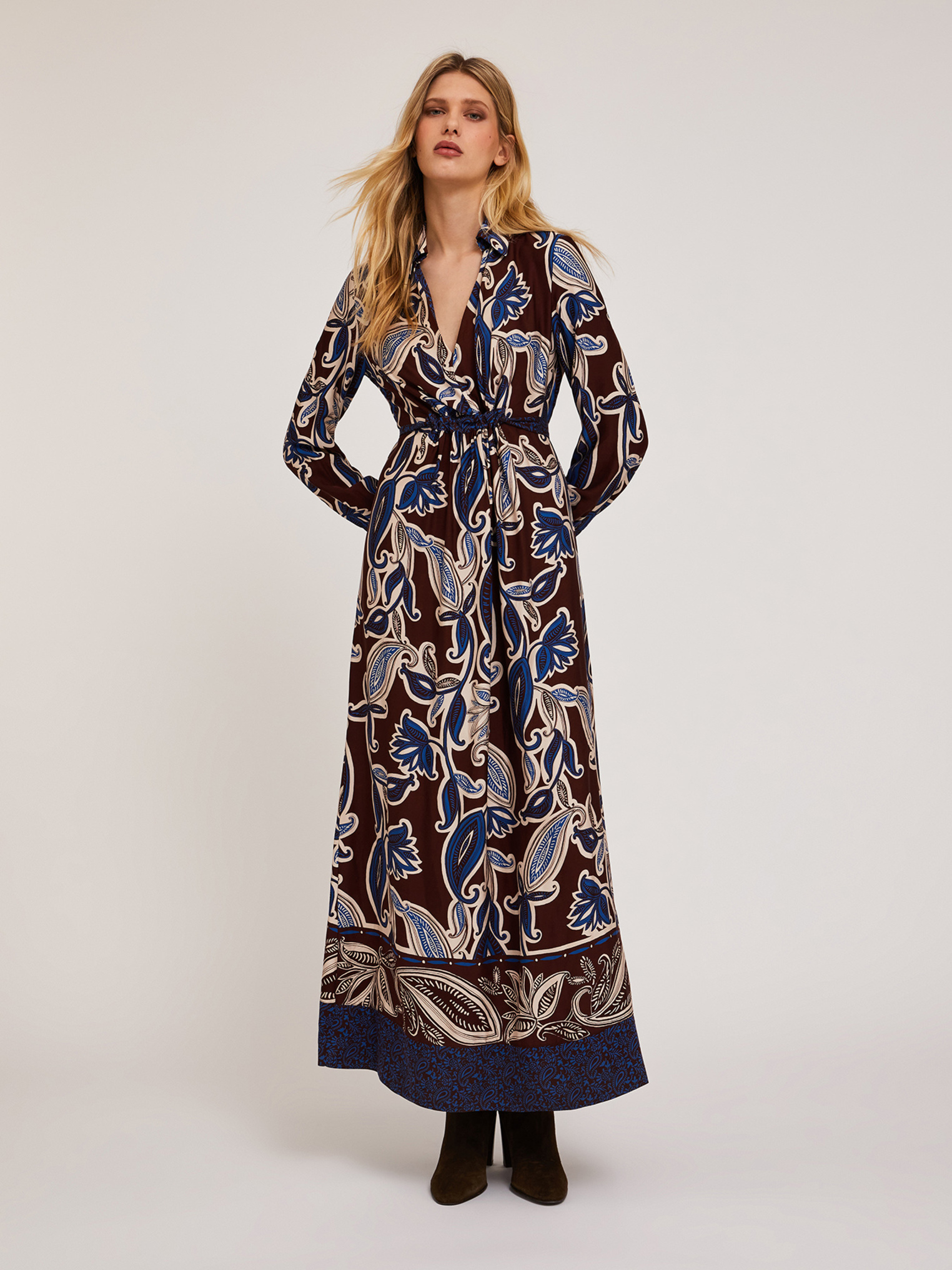 Robe longue en viscose à motif foulard, MOTIVI