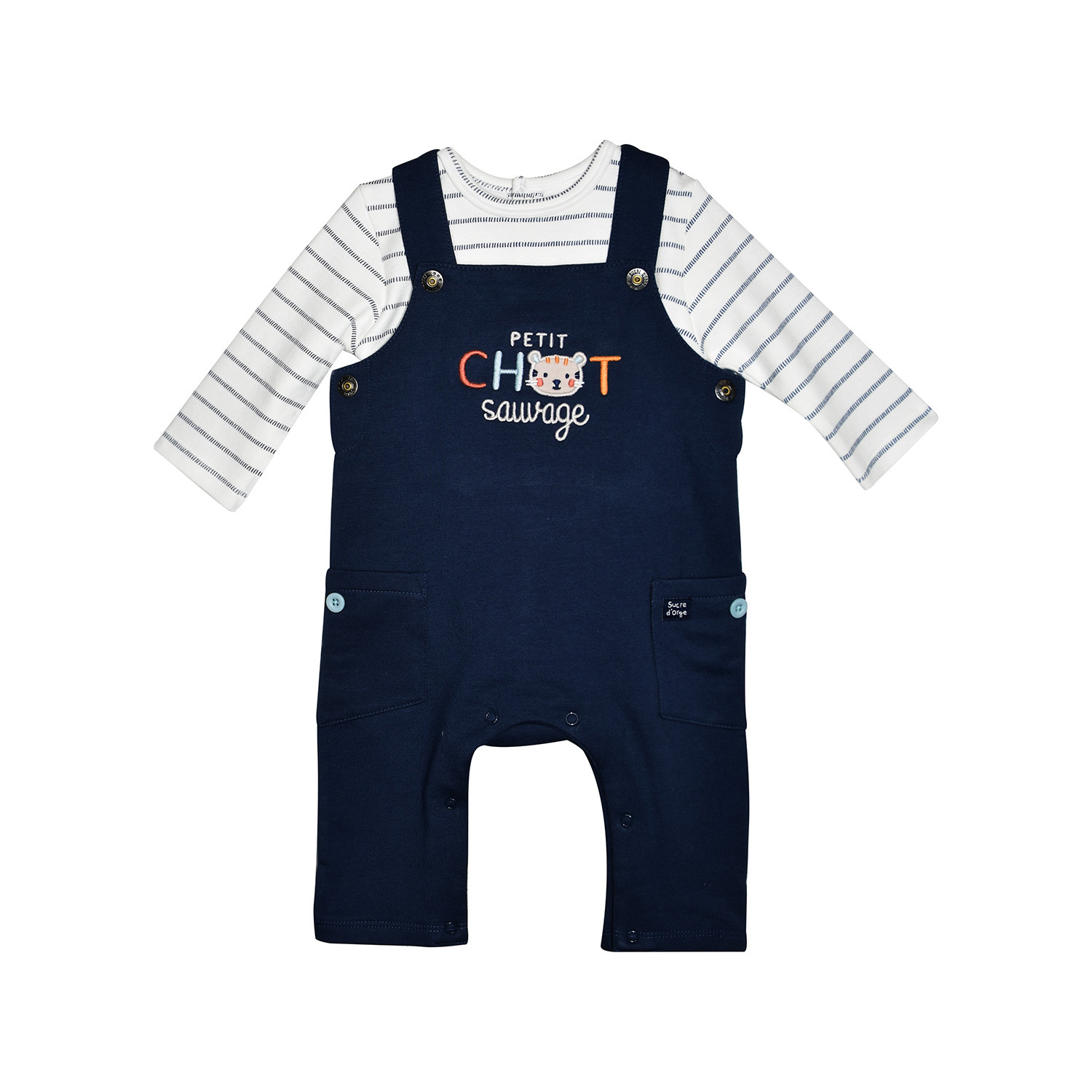 Tee shirt salopette jeson molleton long bebe, SUCRE D'ORGE