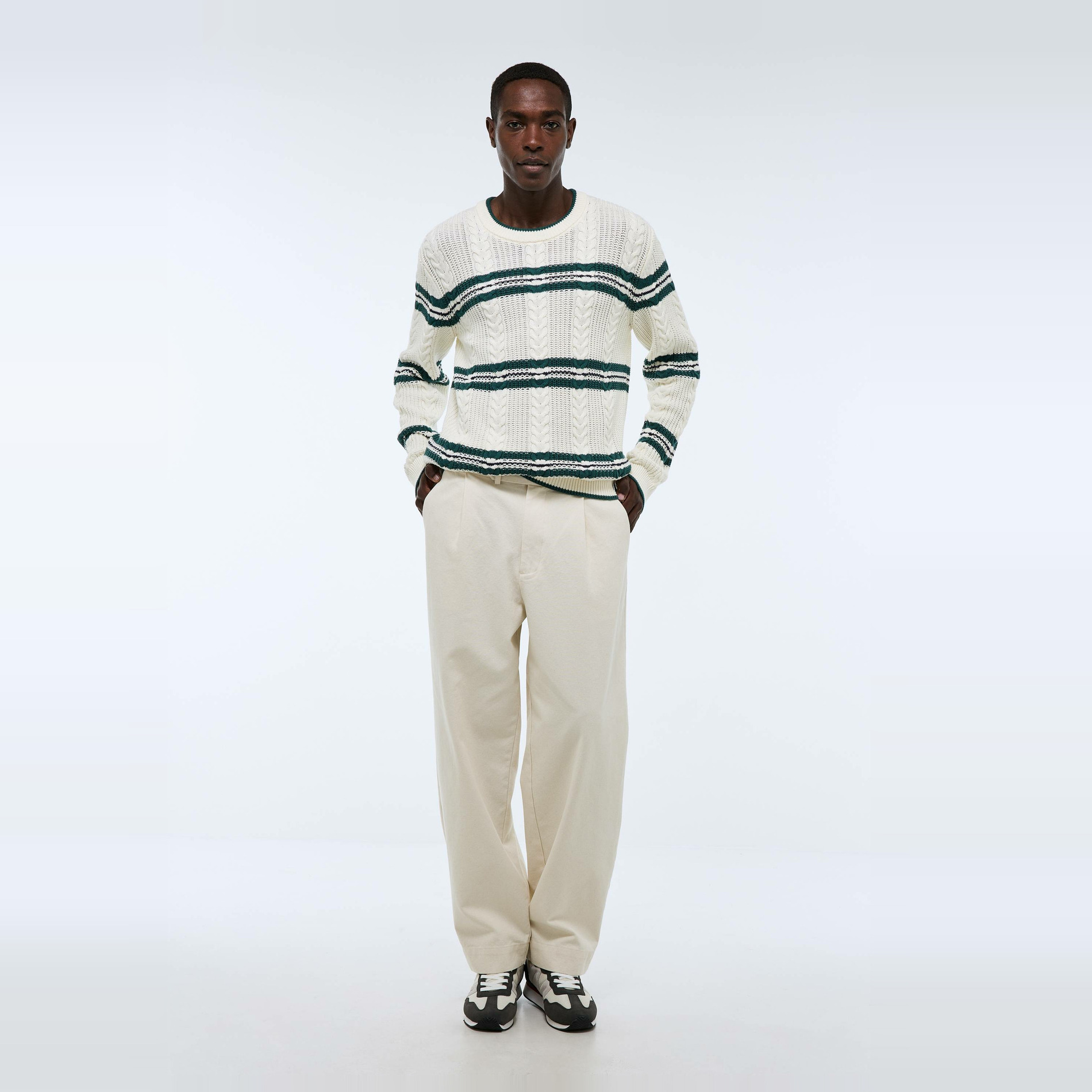 Pantalon en coton, MONOPRIX