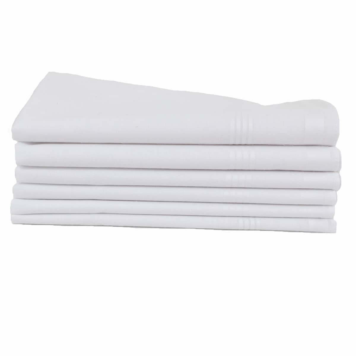 Lot de 6 mouchoirs coton blanc POCHETTE, LINANDELLE