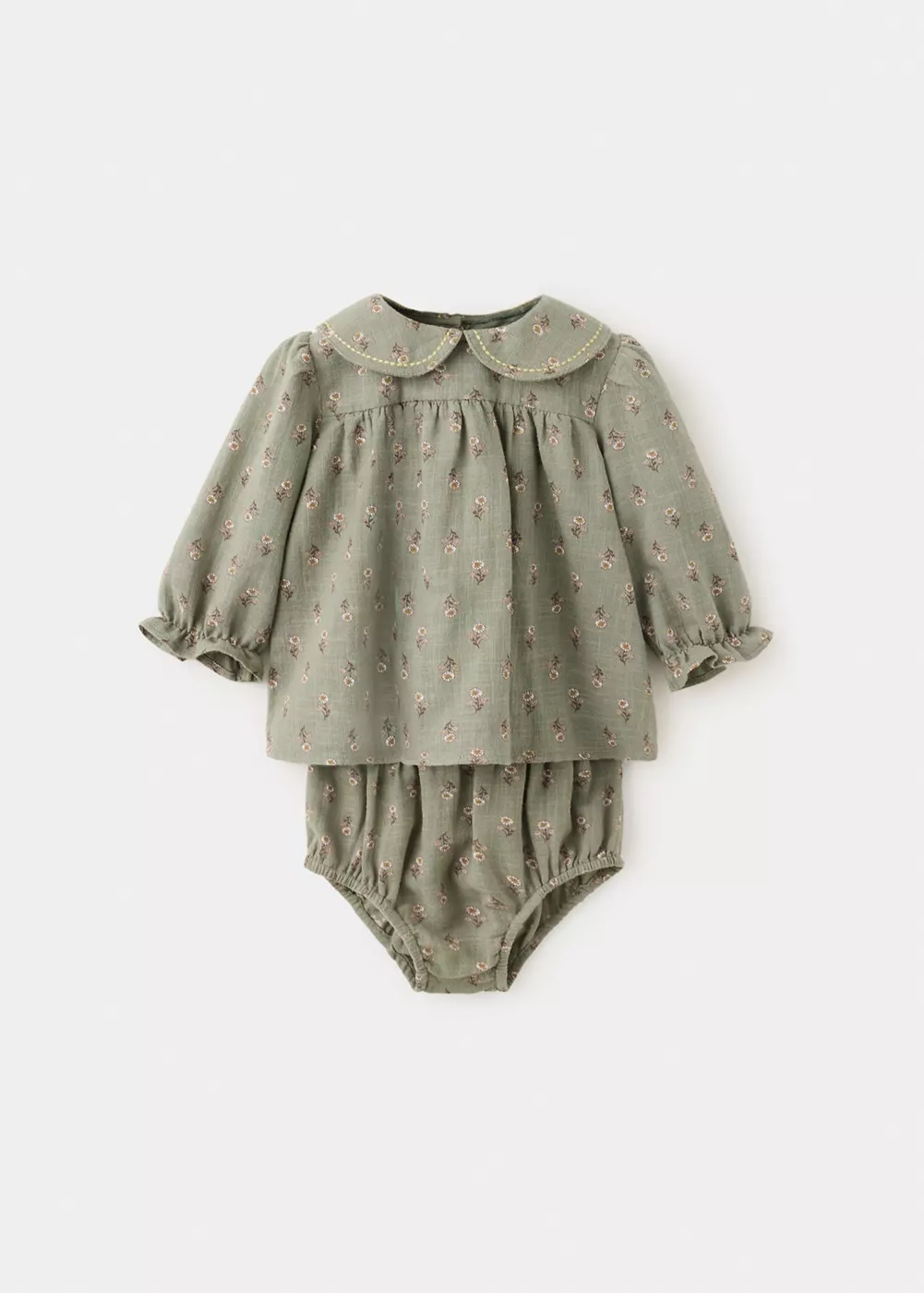 Robe et barboteuse imprimé floral, MANGO BABY