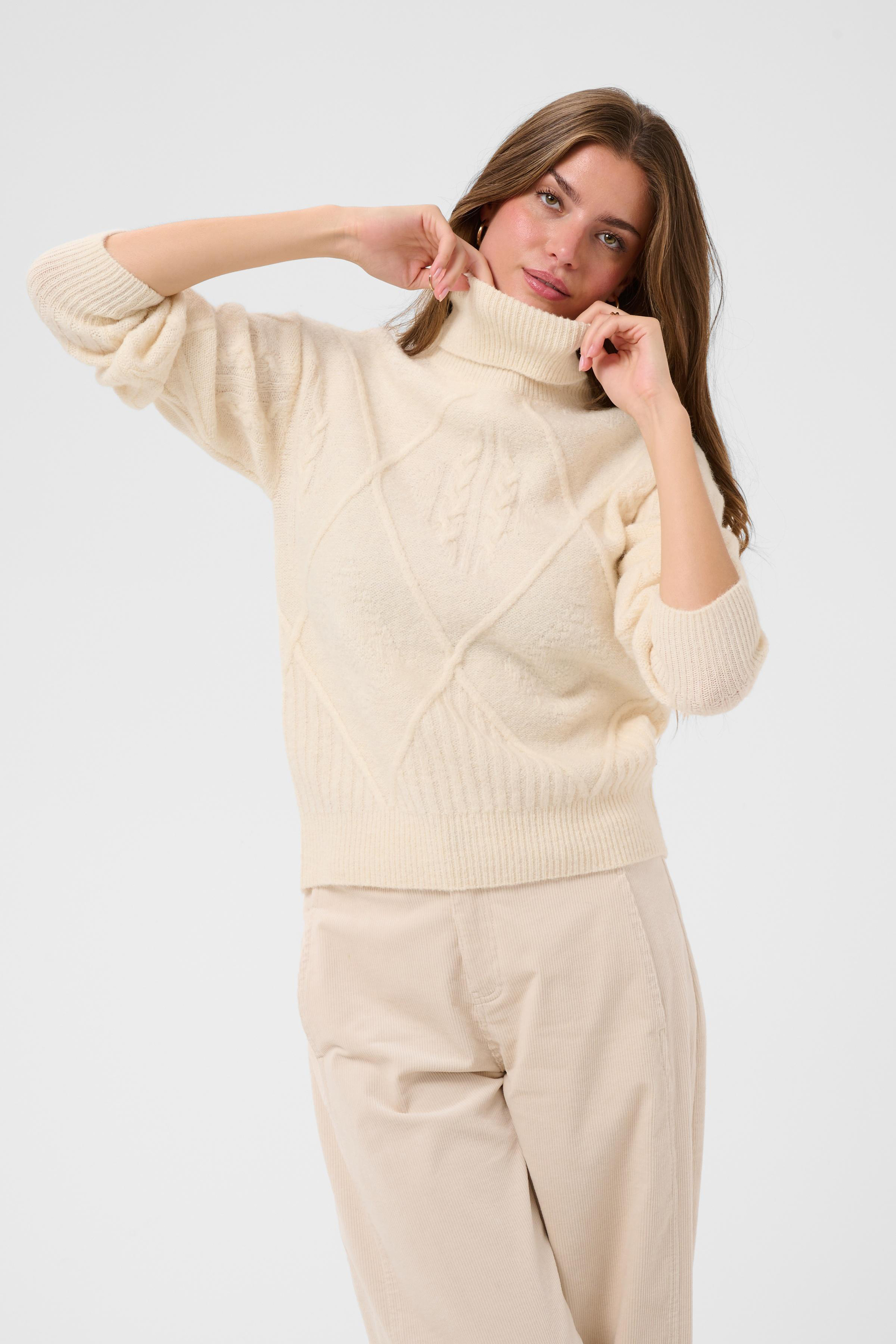 Pullover tricoté, CREAM