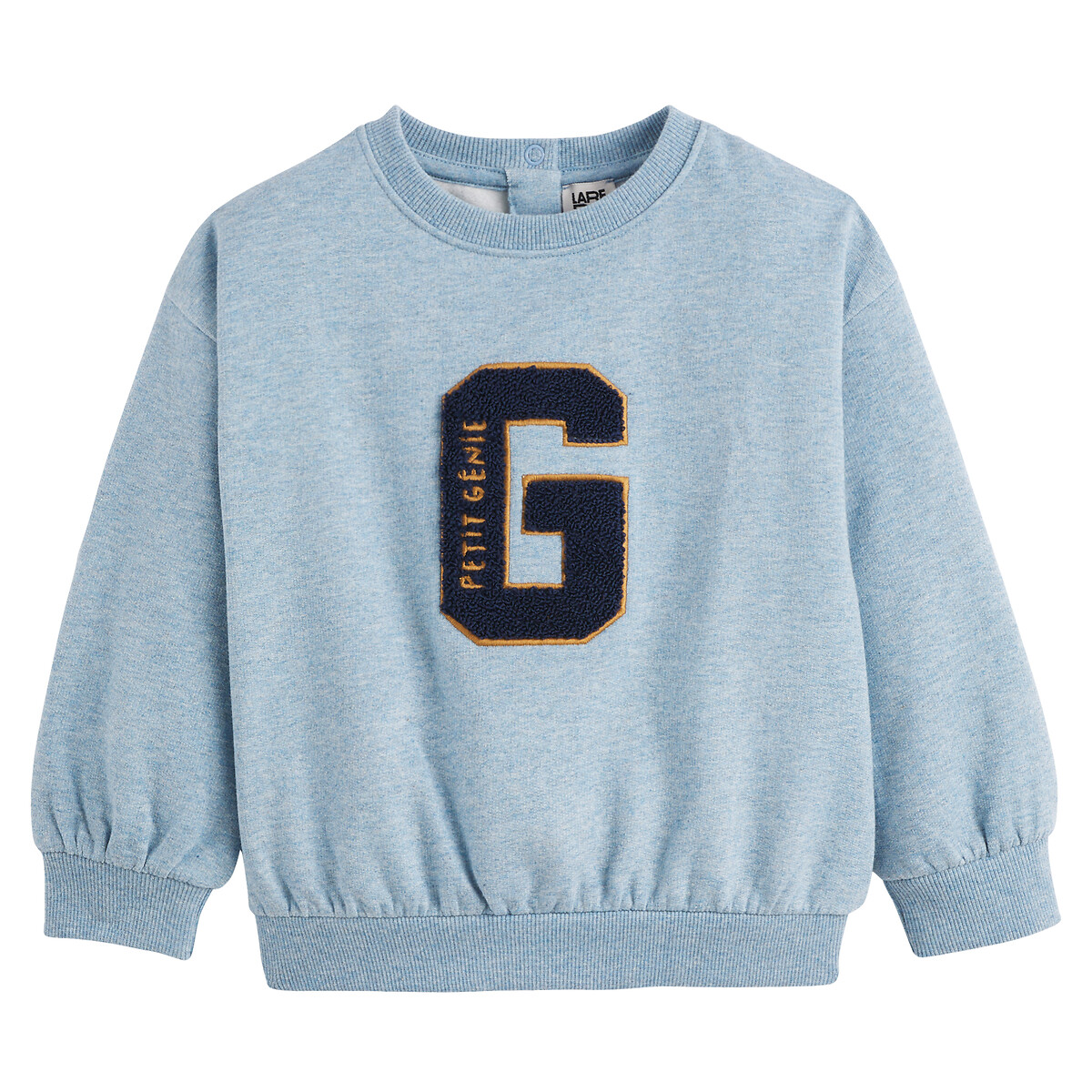 Sweat col rond en molleton, patch brodé bouclette