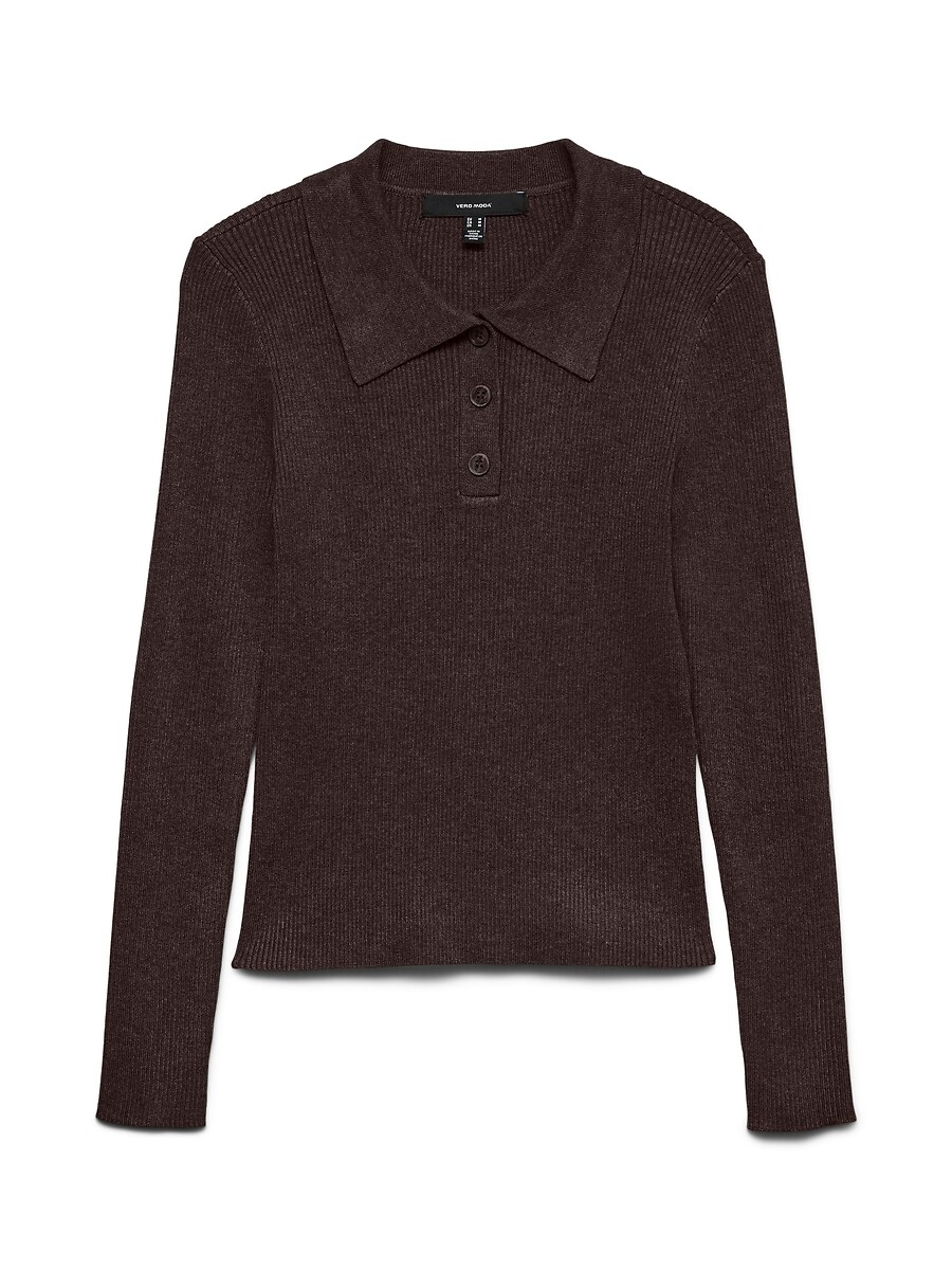 Pull a maniche lunghe con collo a polo, VERO MODA