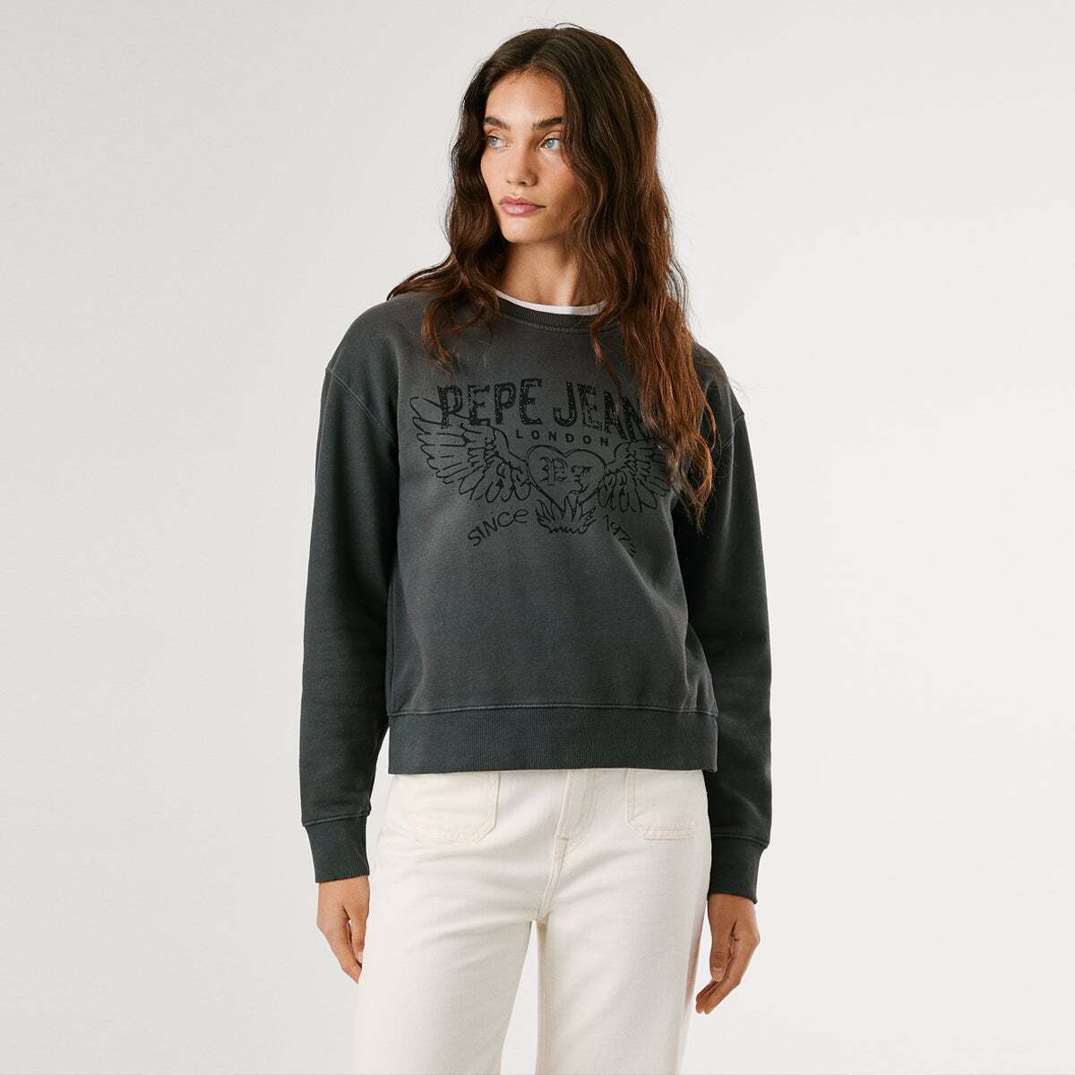 Sweat-Shirt À Col Rond Avec Logo, PEPE JEANS