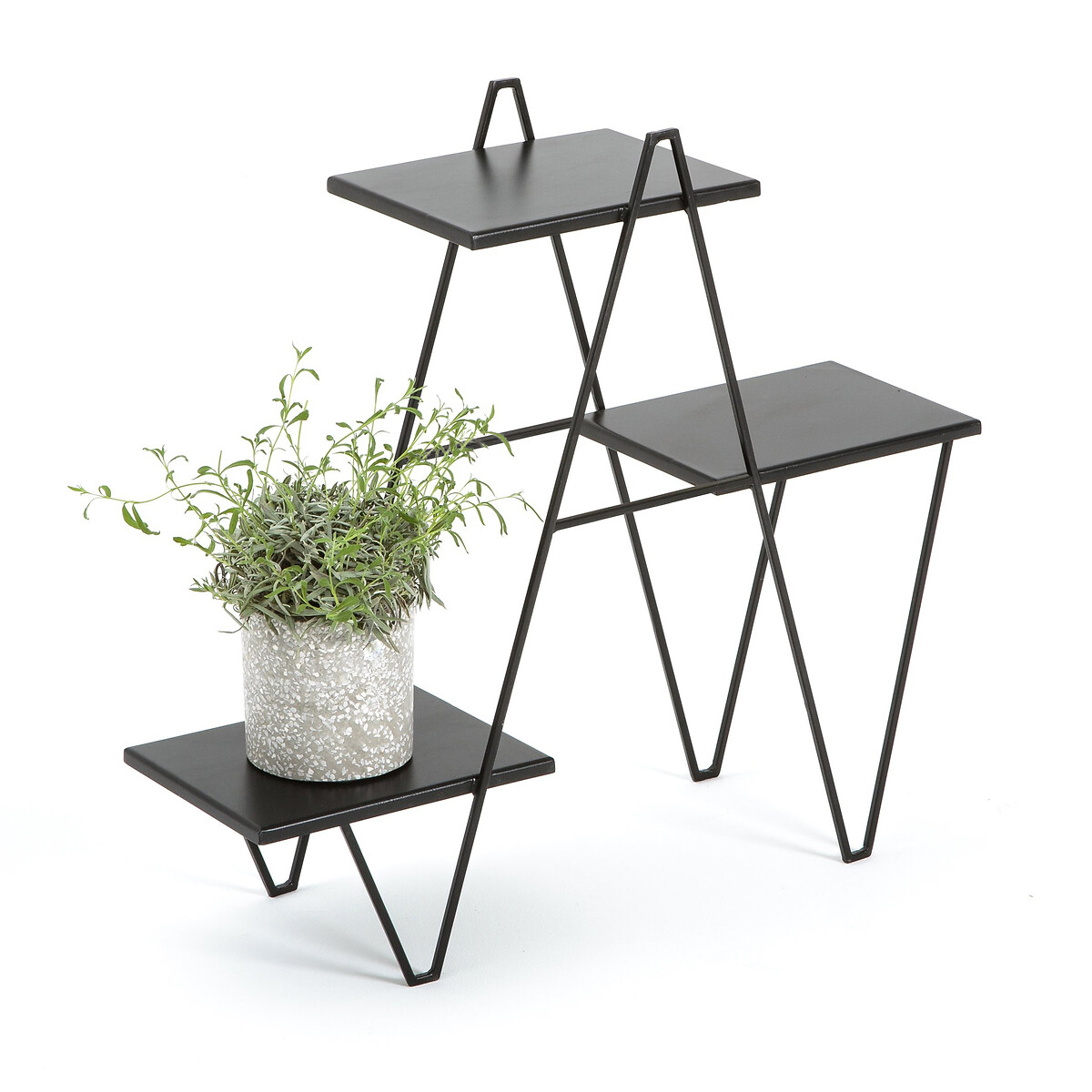 Product photograph of Hiba Metal Triple Shelf For Herb Pots from La Redoute UK.
