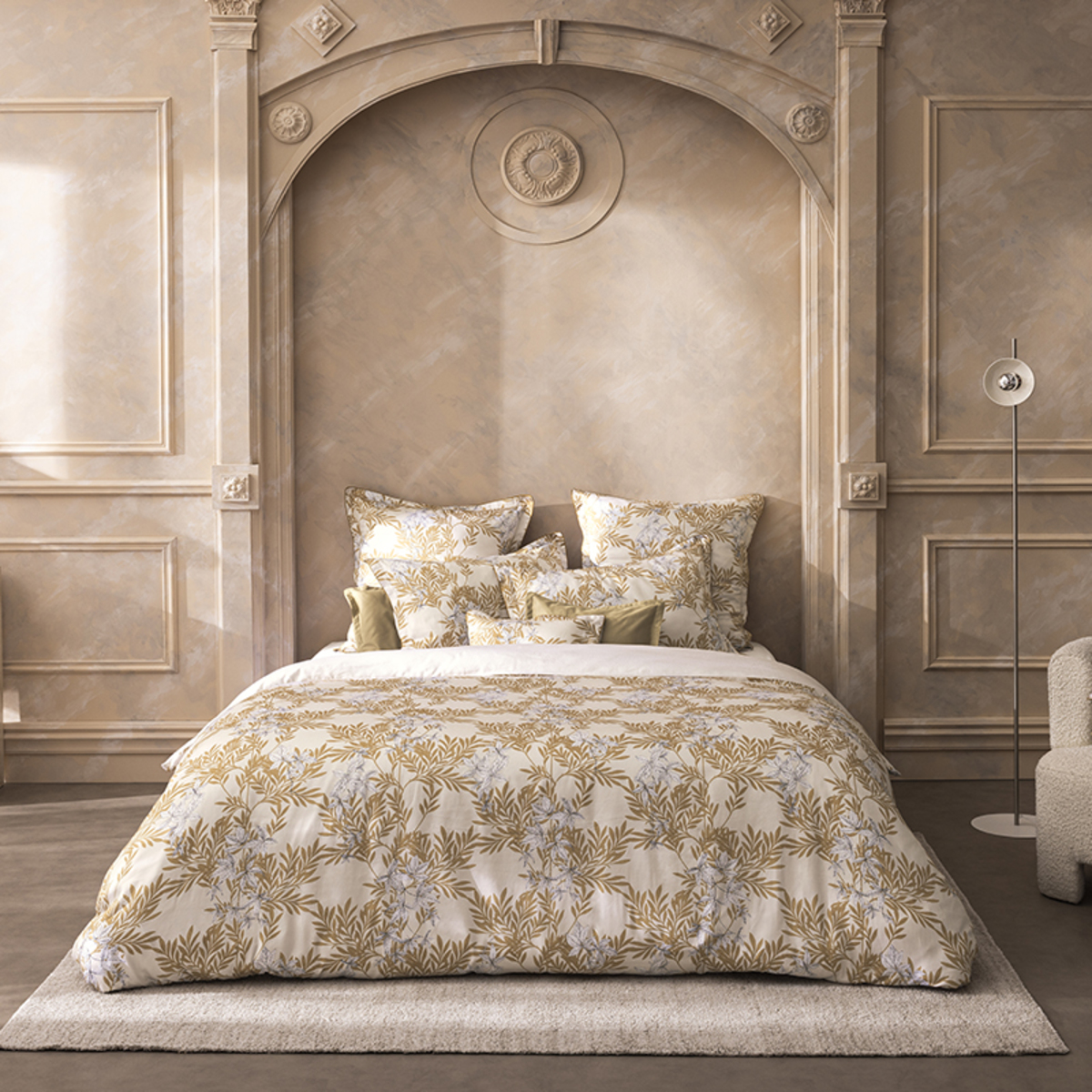 Housse de couette imprimée en satin de coton bio, PROMENADE, ALEXANDRE TURPAULT