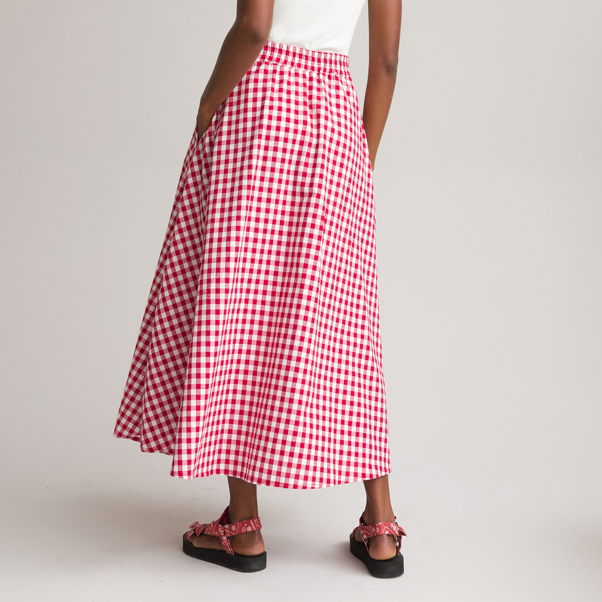 gingham full skirt