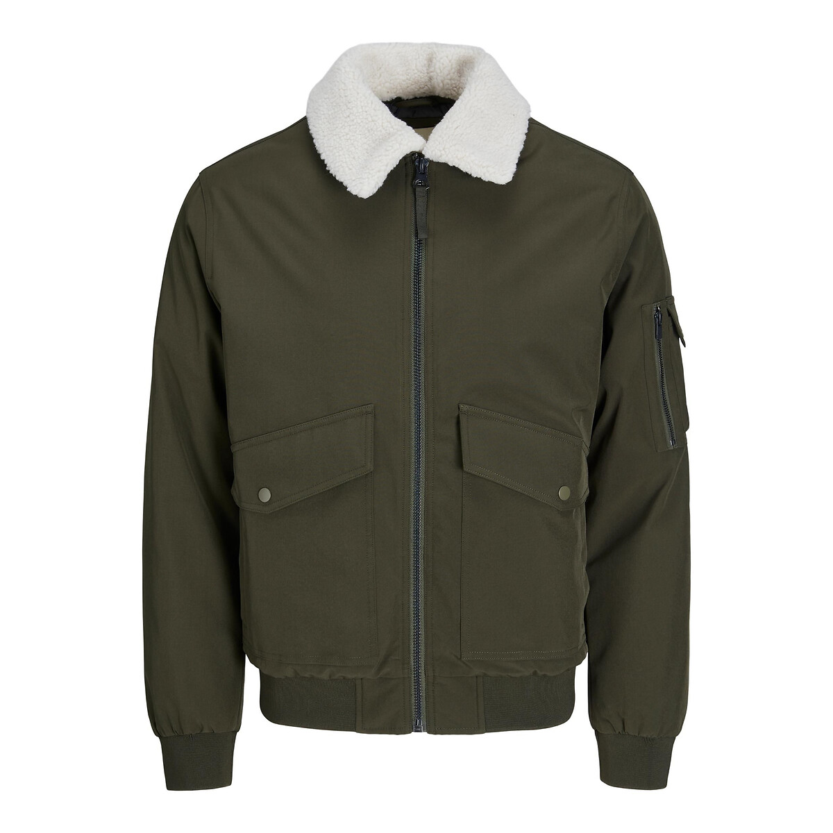 Jack & jones originals faux leather flight jacket with full teddy lining sales