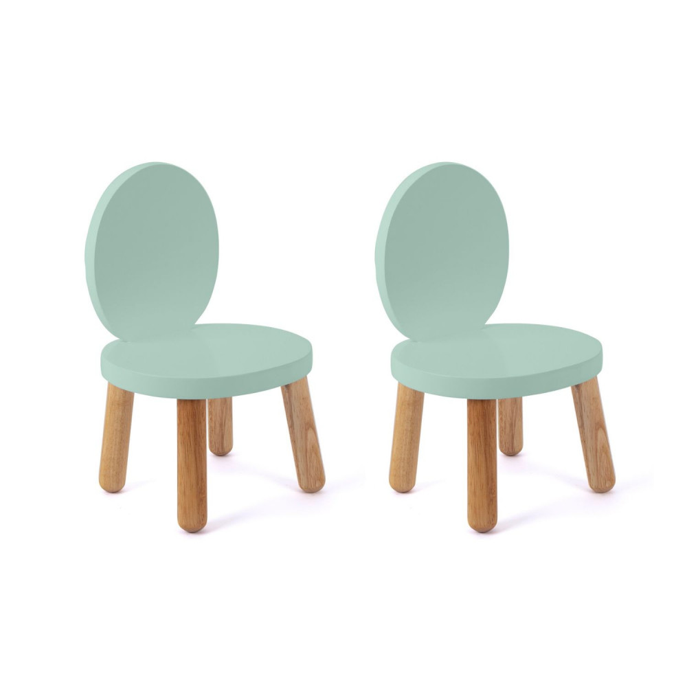 Lot de 2 Ma première chaise Enfant Ovaline Vert Sauge 1-4 ans, PIOUPIOU ET MERVEILLES