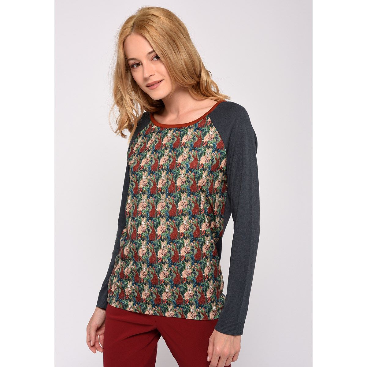 Pull fin manches longues imprimé LAPIN