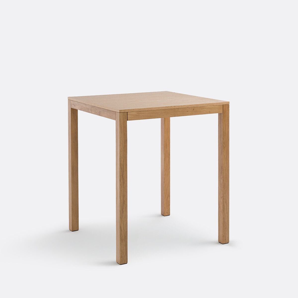 Table haute carrée en chêne, bords droits, Nusso