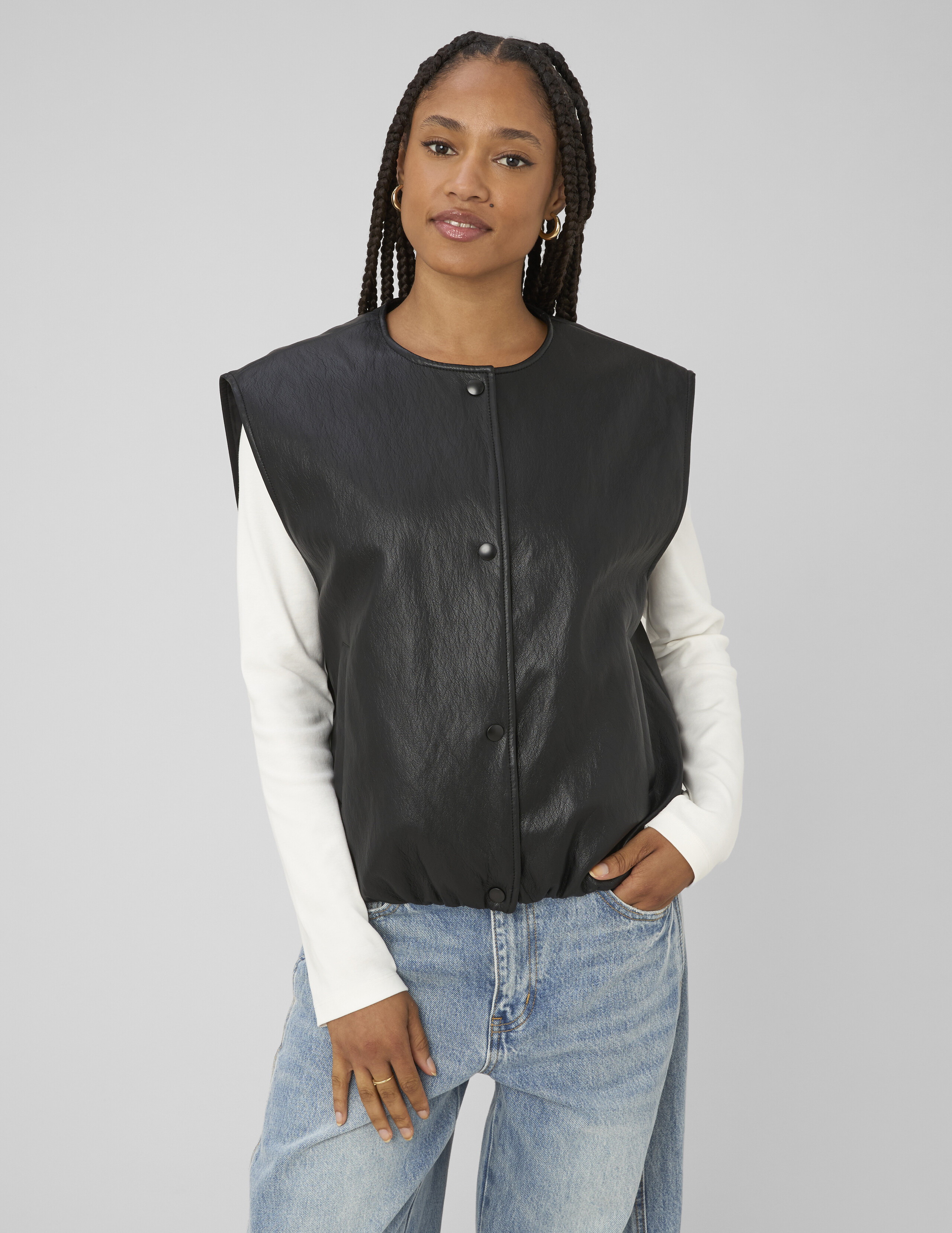 Gilet sans manches en tissu enduit, BZB