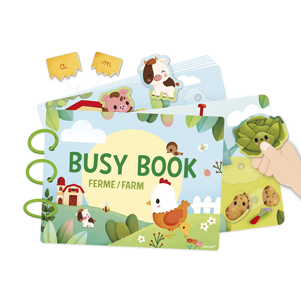 Livre Dactivités Busy Book Thème Ferme, JANOD
