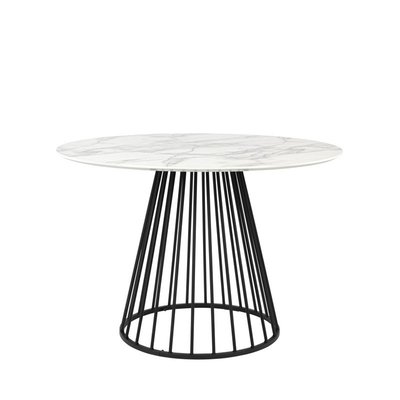 Table à manger ronde en effet marbre et métal ø104cm - Floris DRAWER