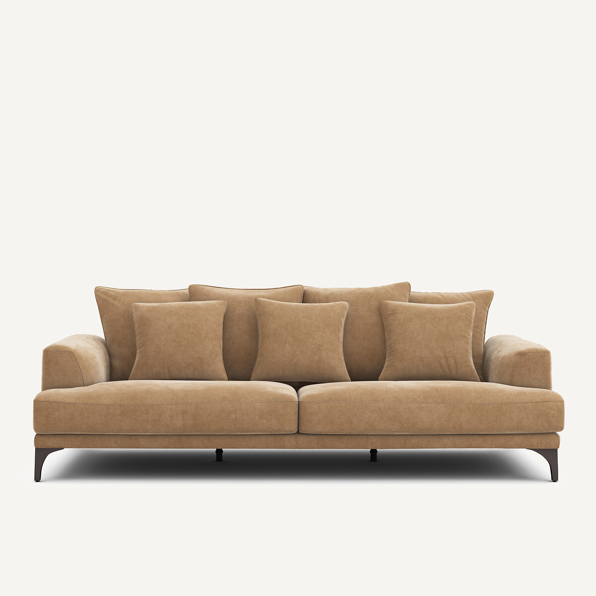 Canapé 3 ou 4 places, en velours stonewashed, ARMENTO, AM.PM