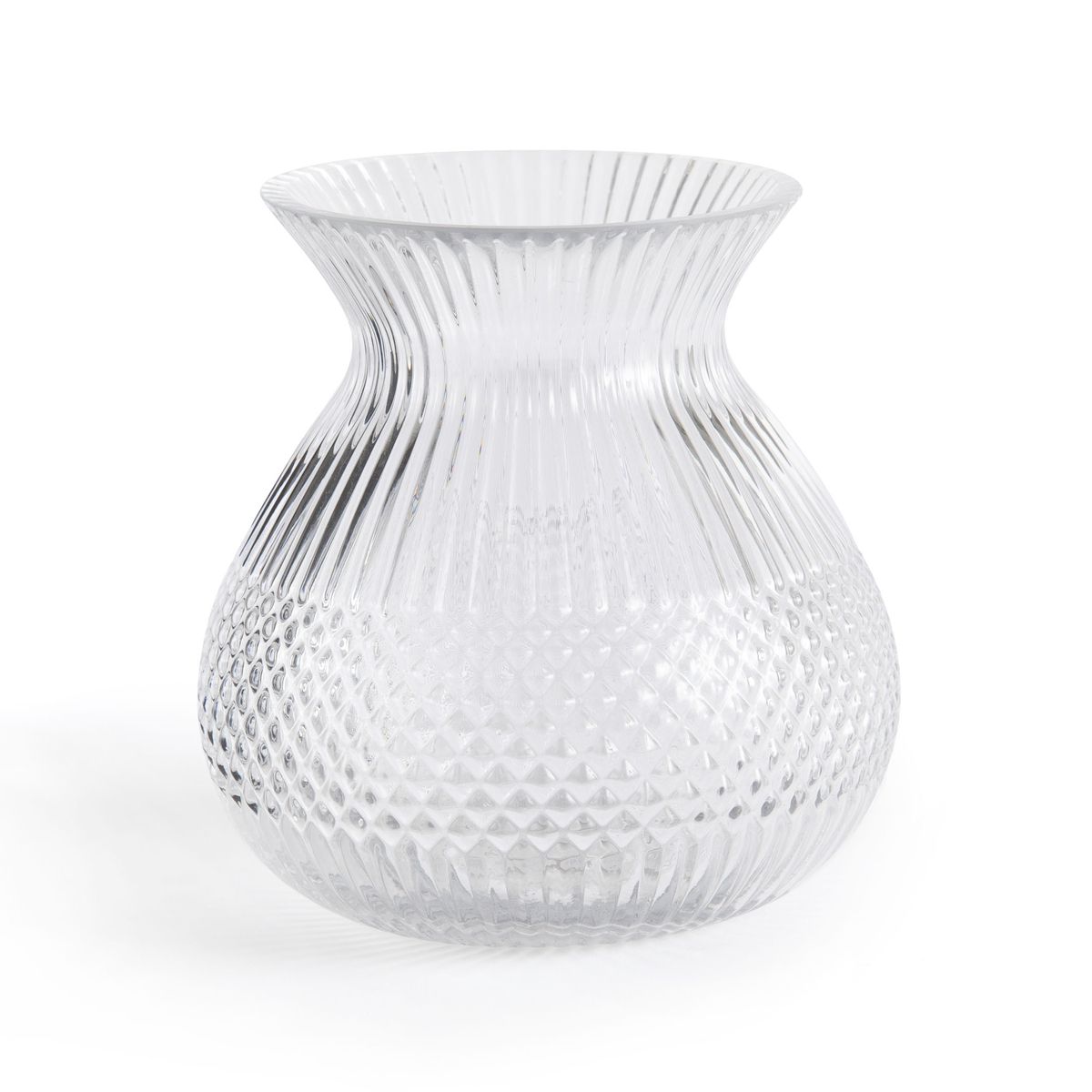 Afa 17cm High Textured Glass Vase