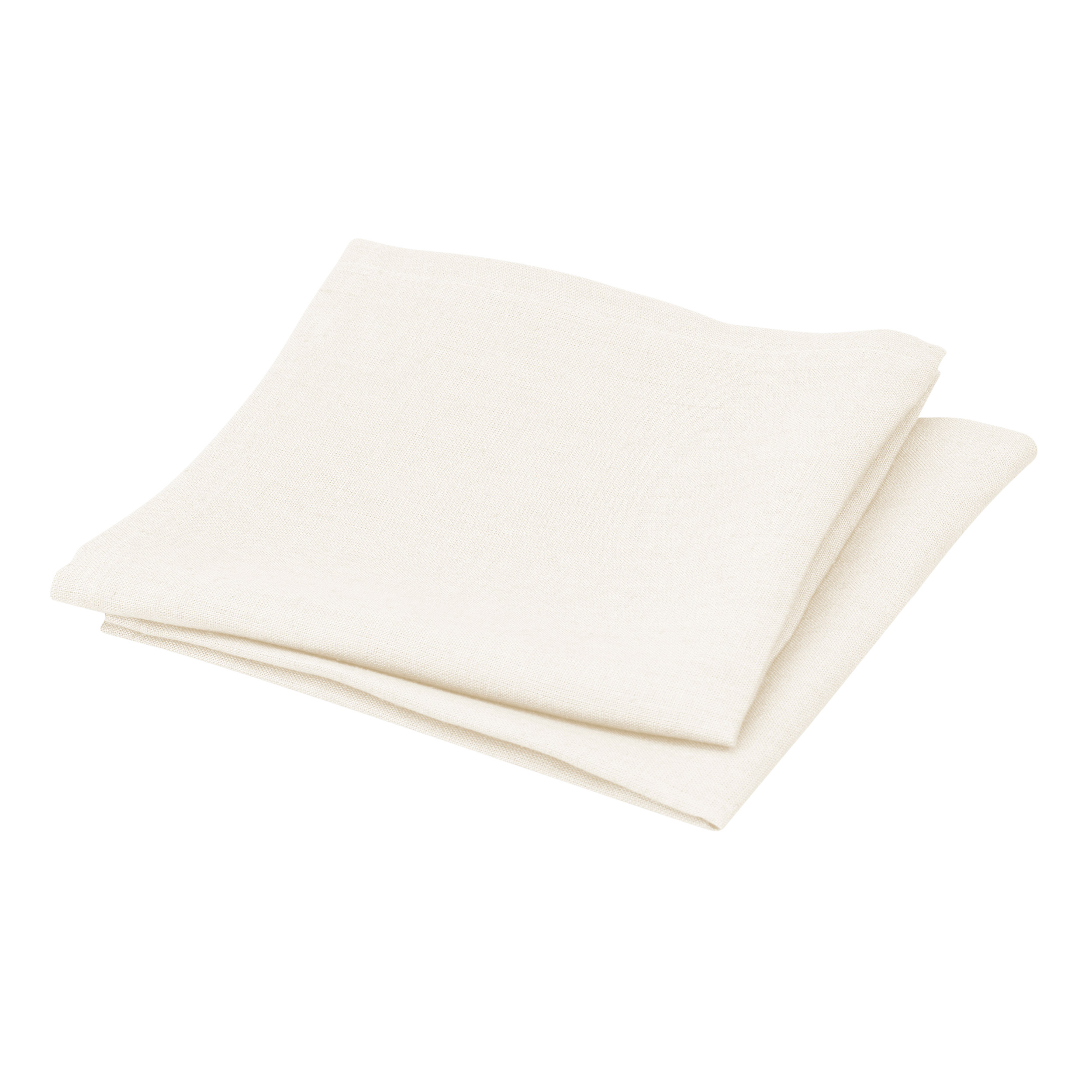 Lot de 2 serviettes de table en lin déperlant, DÉLICES DE LIN, BLANC CERISE