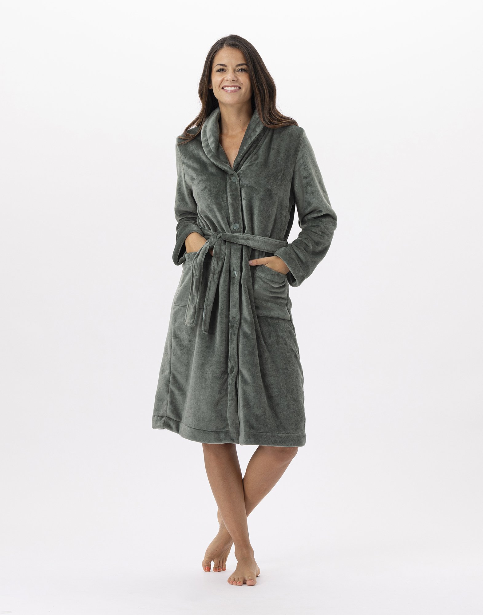Robe de chambre en peluche flanelle ESSENTIEL H51B, LE CHAT
