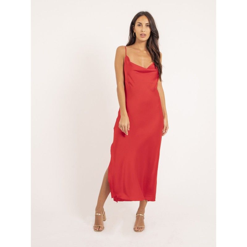 Robe satin rouge La Redoute