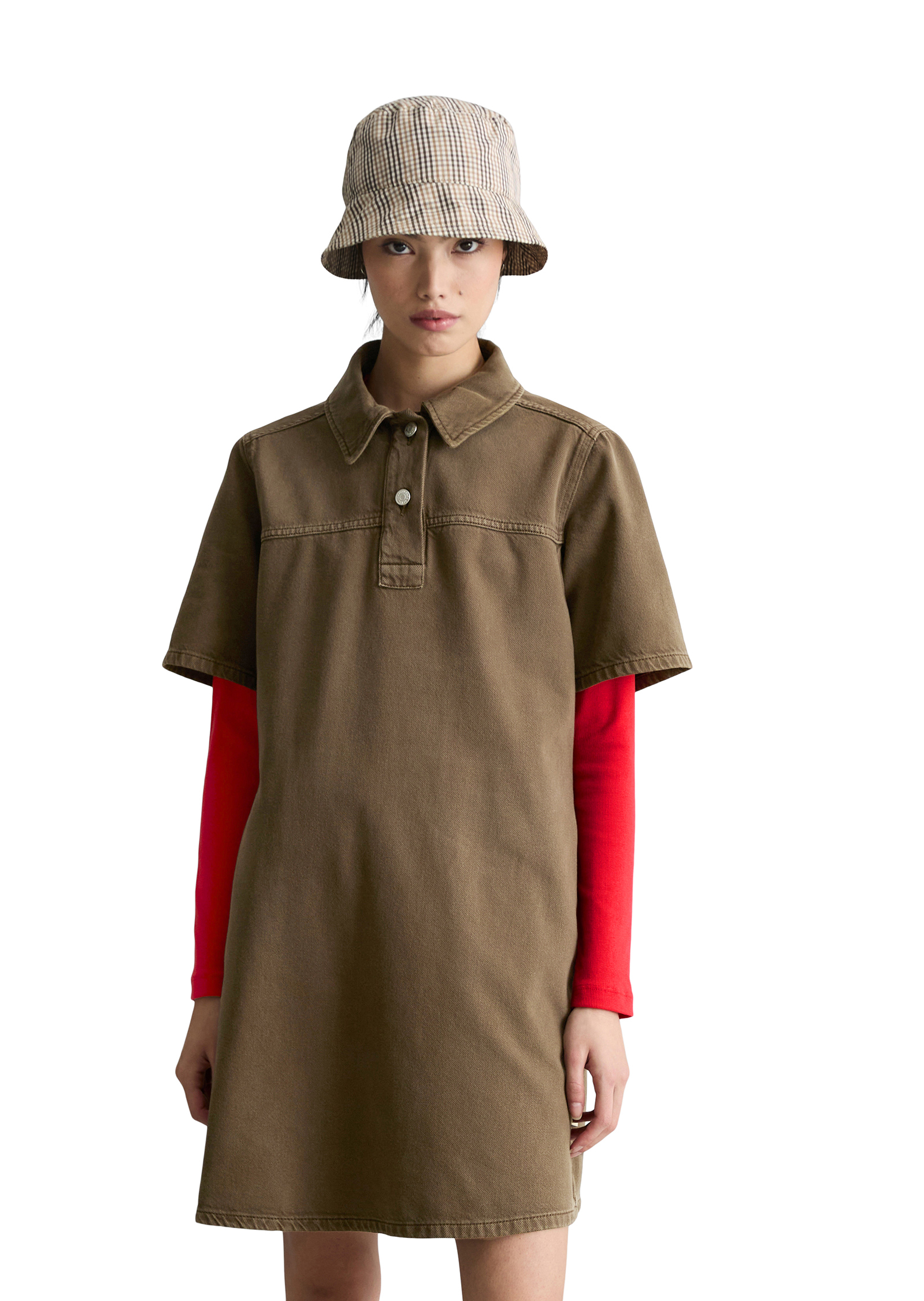 Mini-robe flared en sergé de coton organique et de lyocell, MARC O’POLO DENIM