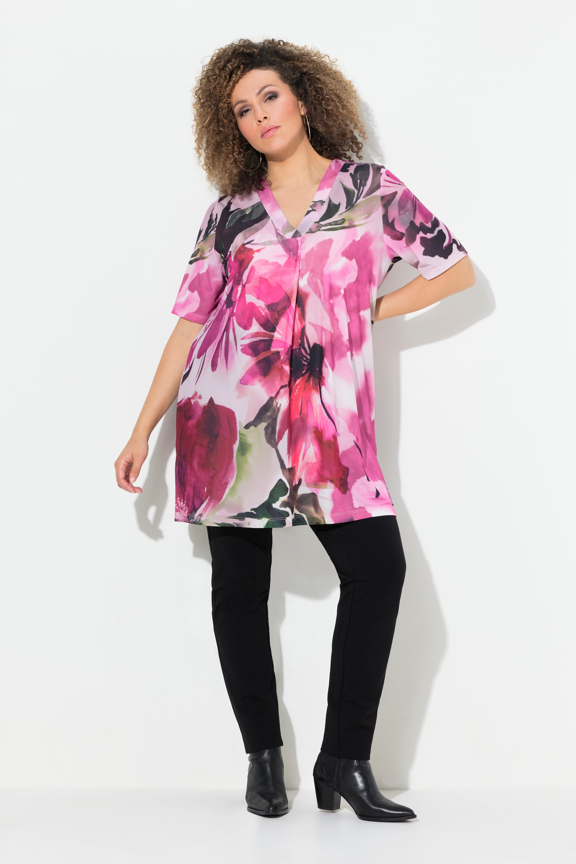 T-shirt long en tissu fluide, ULLA POPKEN