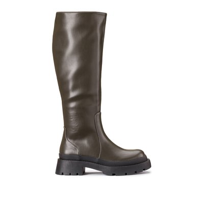 Recycled Calf Boots with Notched Sole LA REDOUTE COLLECTIONS