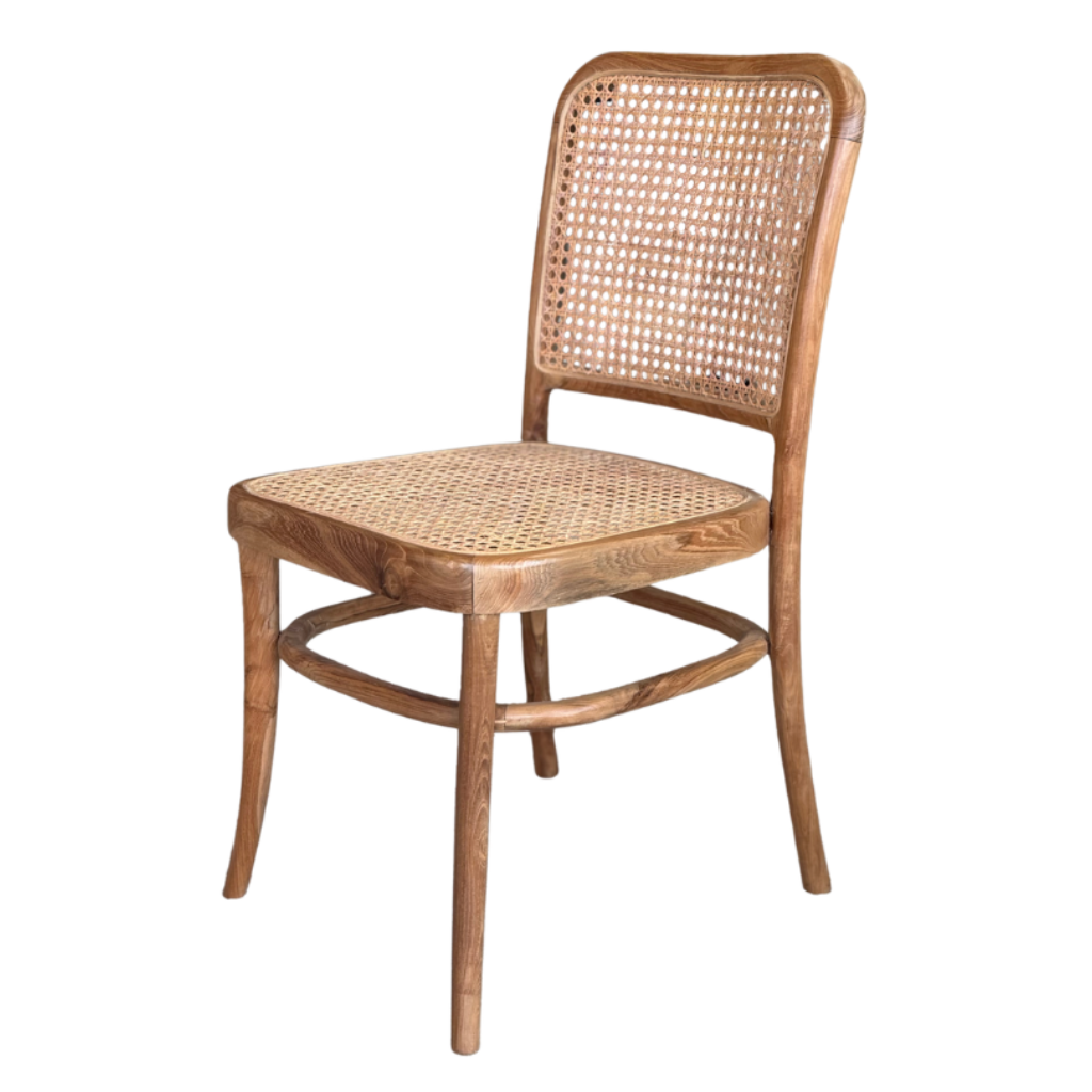 Chaise en bois de teck et cannage CLARA, HYDILE