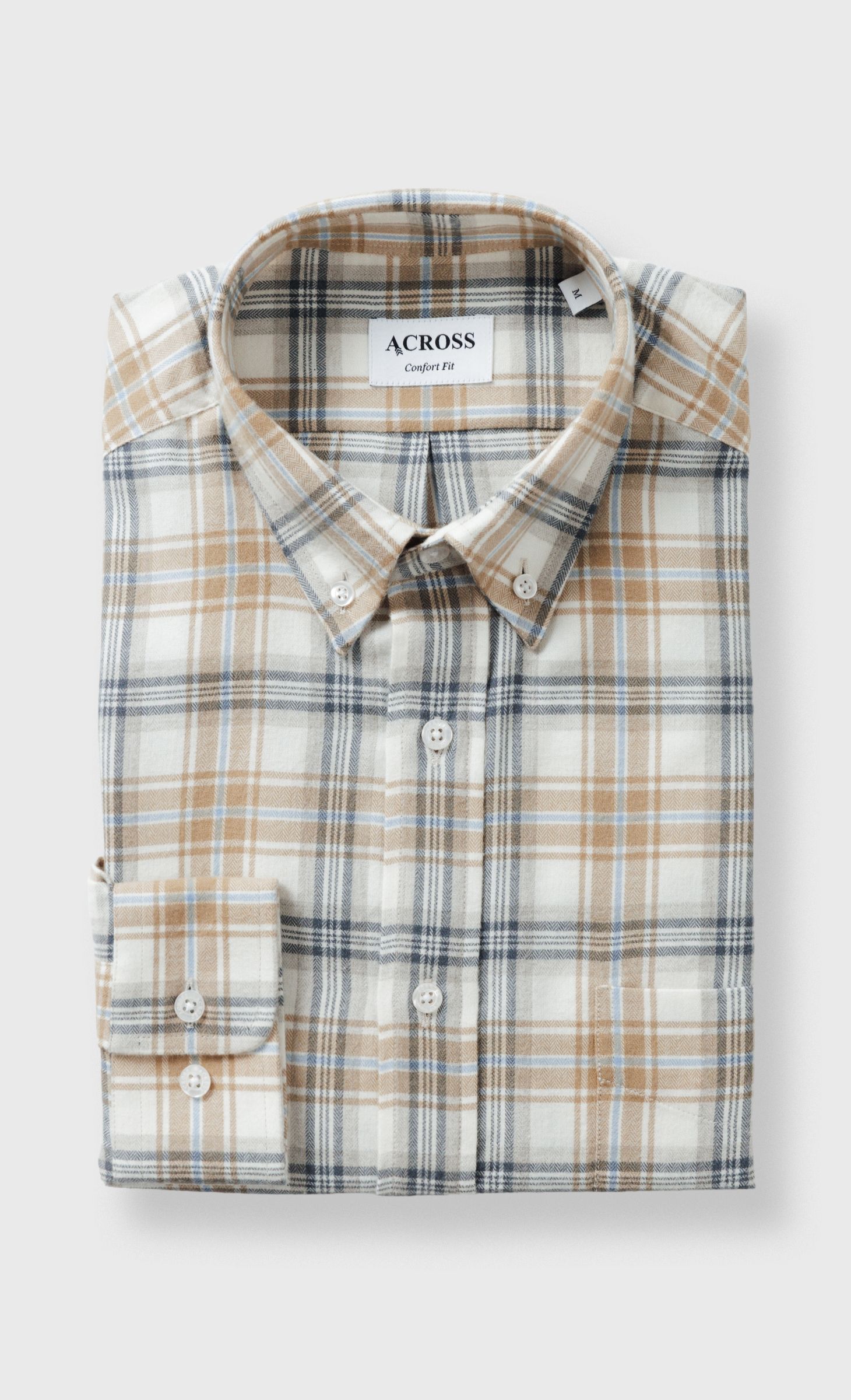 Chemise Confort fit en coton laine mérinos, ACROSS