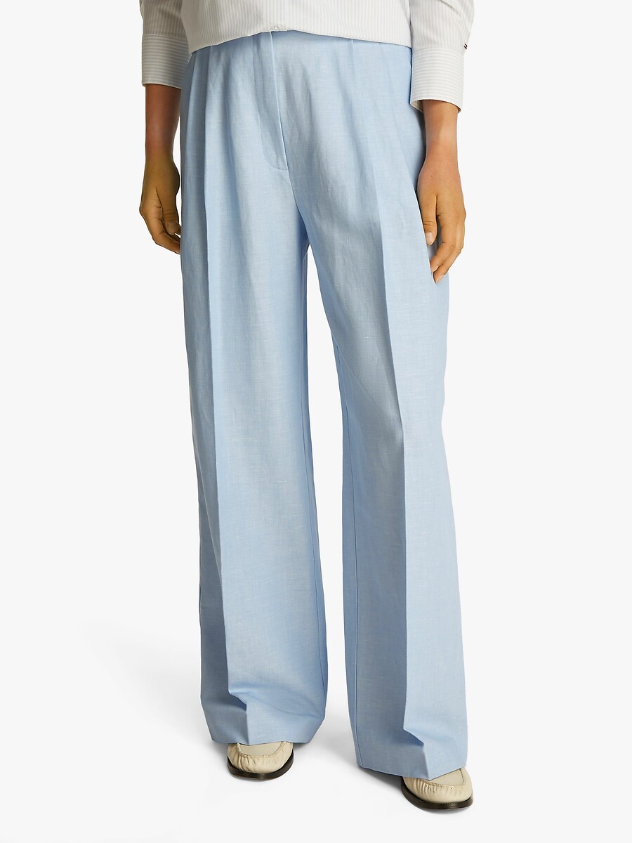 Rechte broek in linnenmix, TOMMY HILFIGER