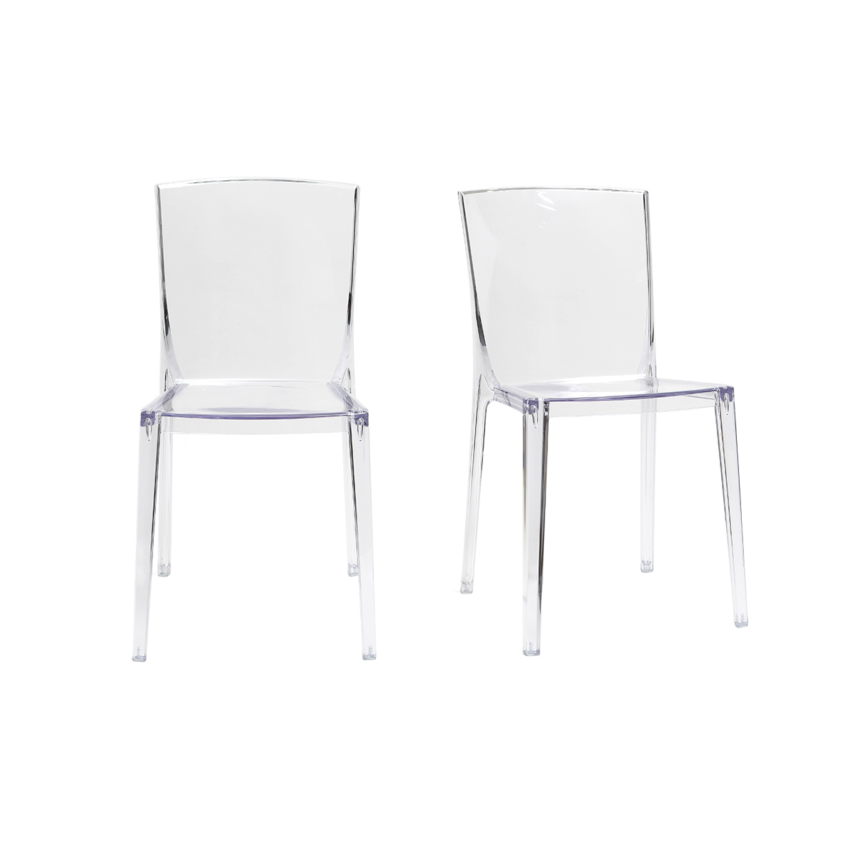 Chaises design transparentes empilables intérieur - extérieur (lot de 2) ISLAND, MILIBOO