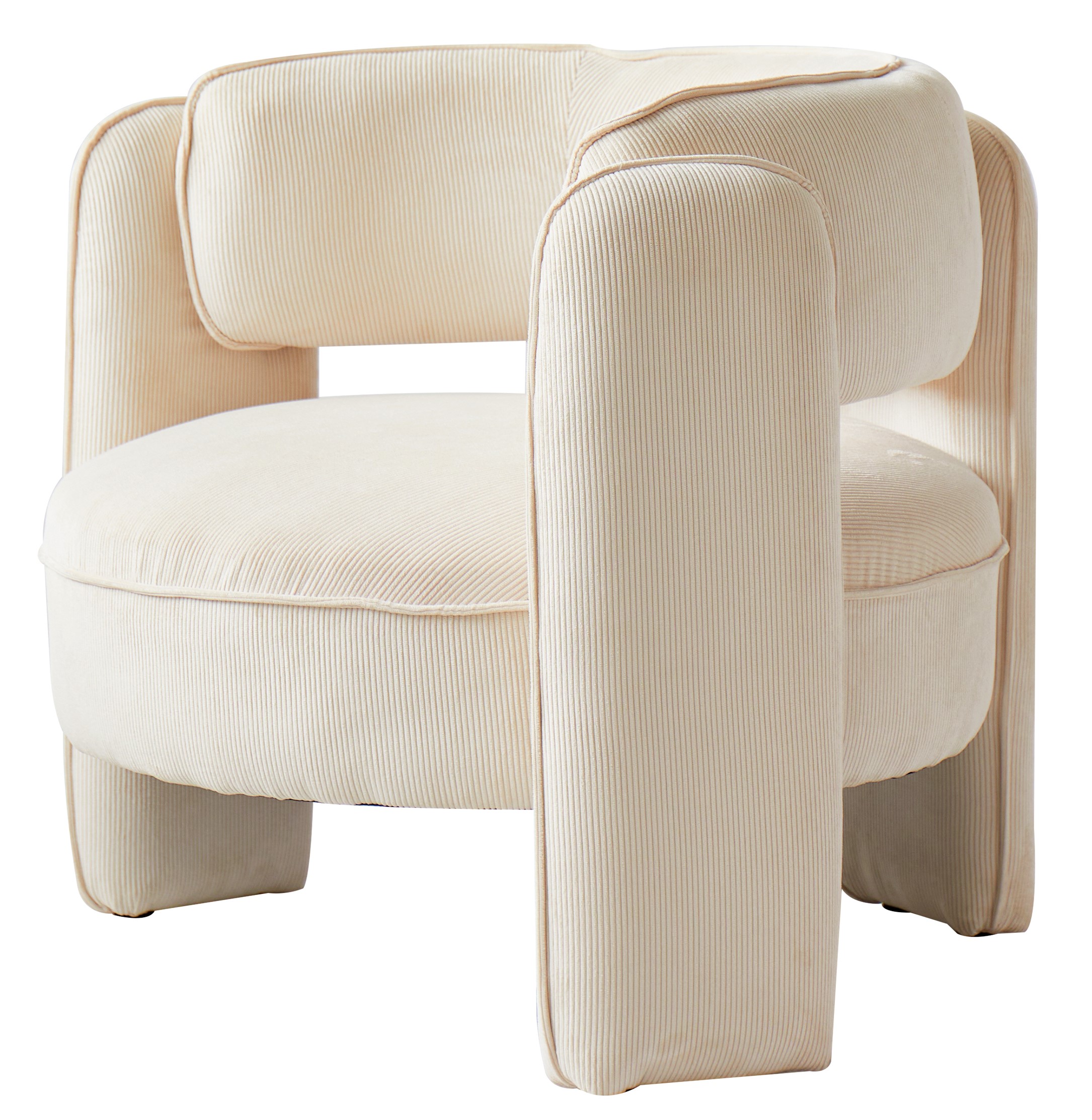 Fauteuil de salon en velours cotelé, BANGUI, NORDLYS