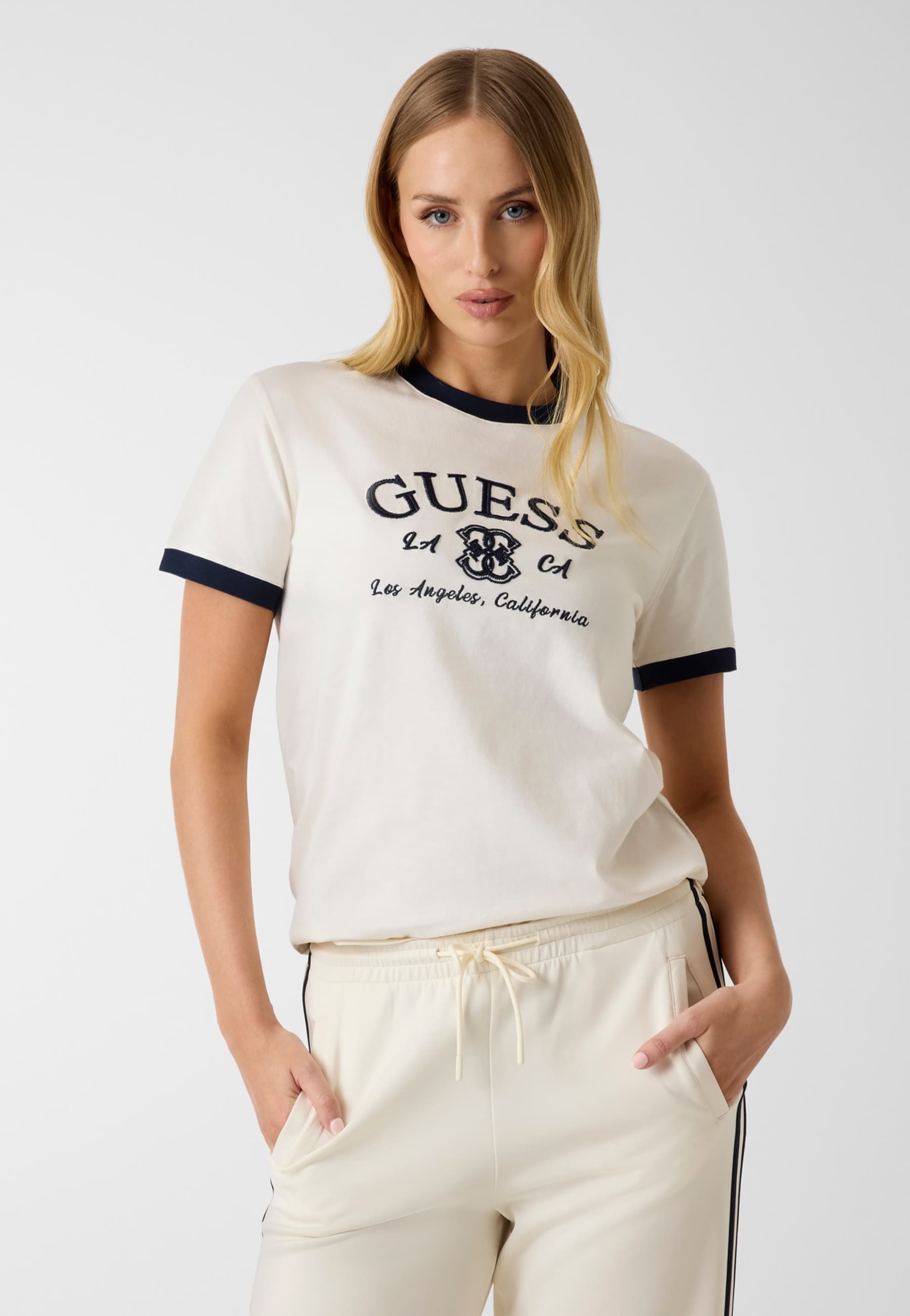 T-Shirt Avec Logo Brodé, GUESS