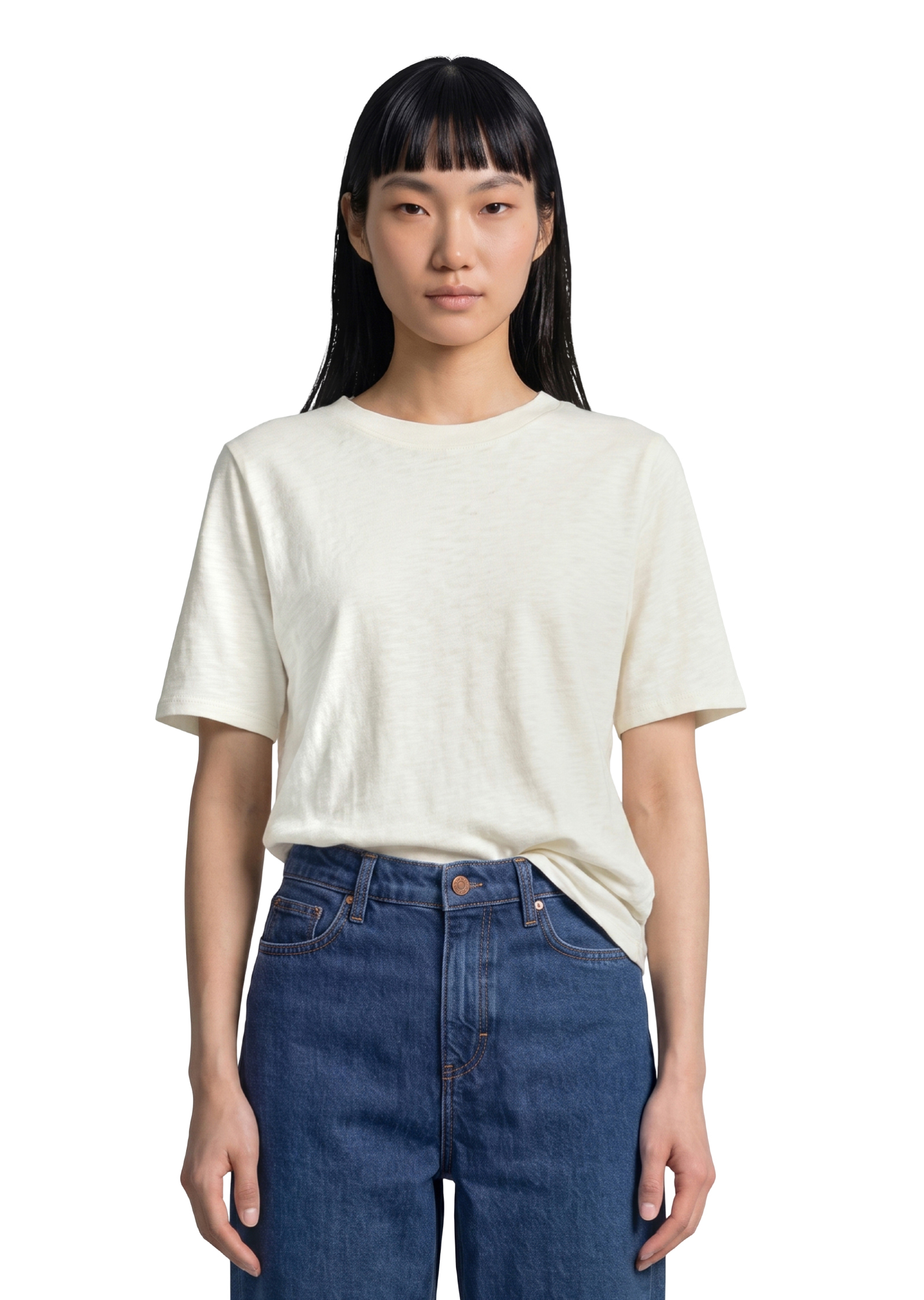 T-shirt en jersey slub loose en doux coton biologique, MARC O’POLO DENIM