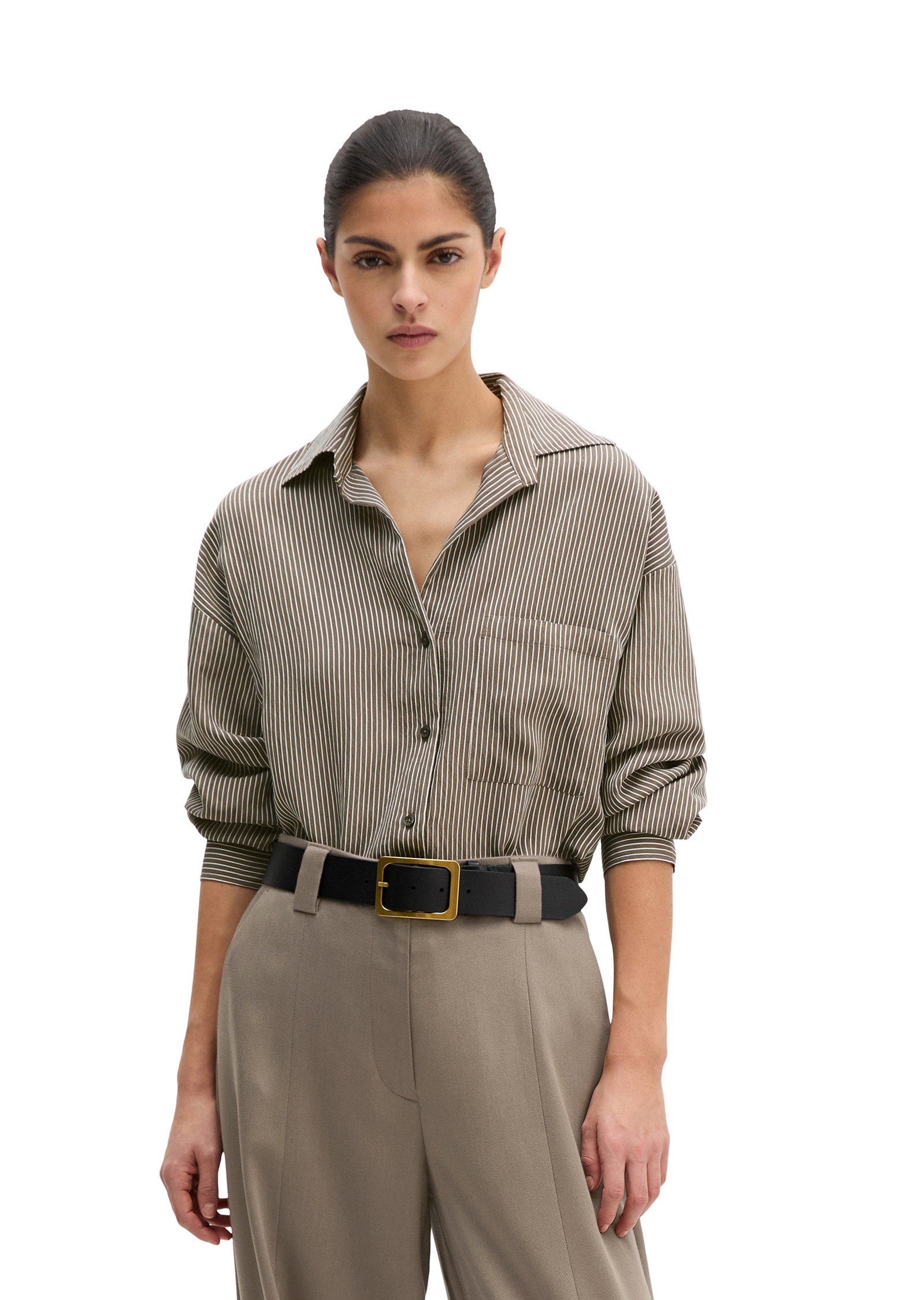 Blouse à rayures relaxed en mélange crinkle-viscose, MARC O'POLO