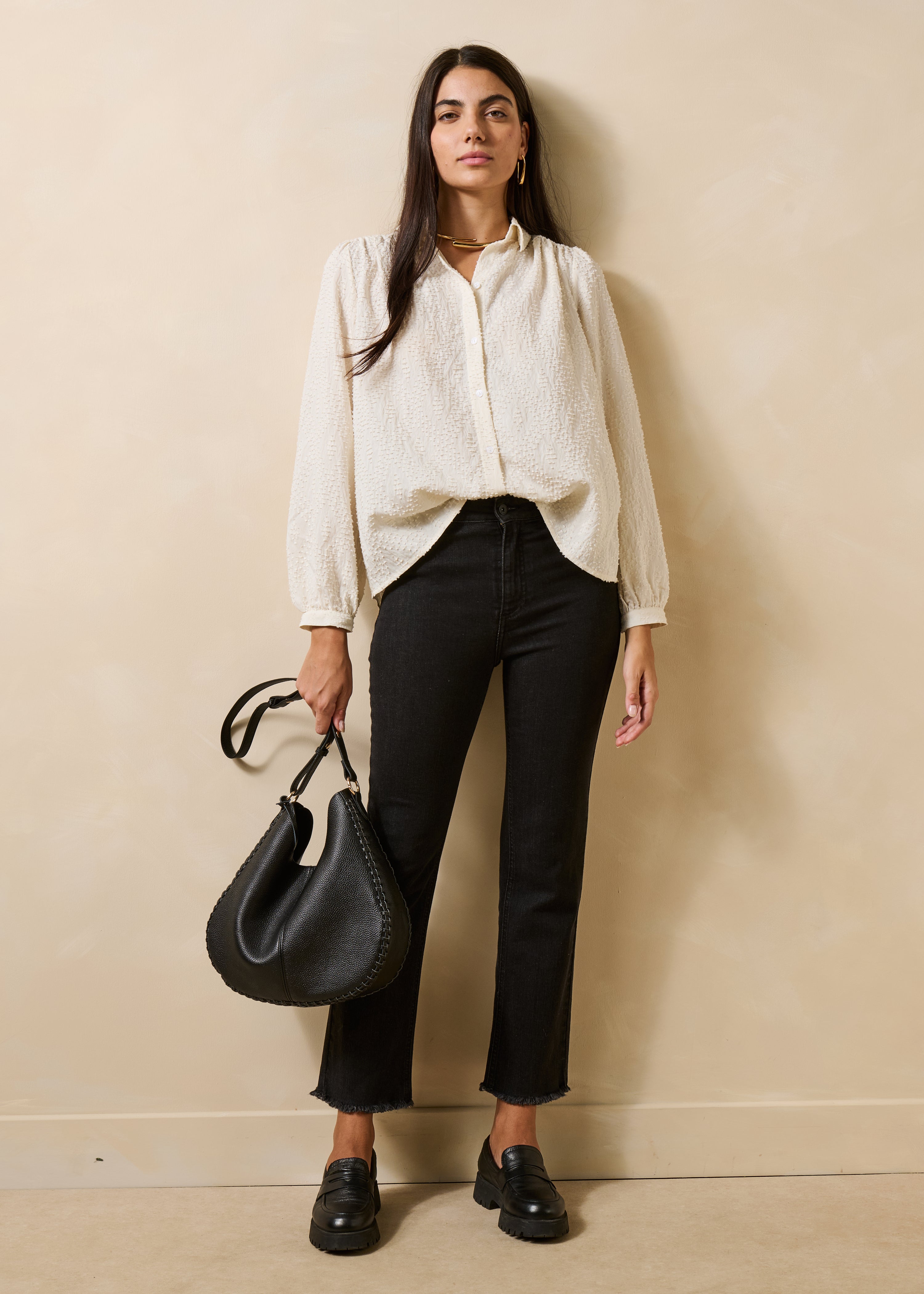 Jean cropped en coton biologique, LA FEE MARABOUTEE