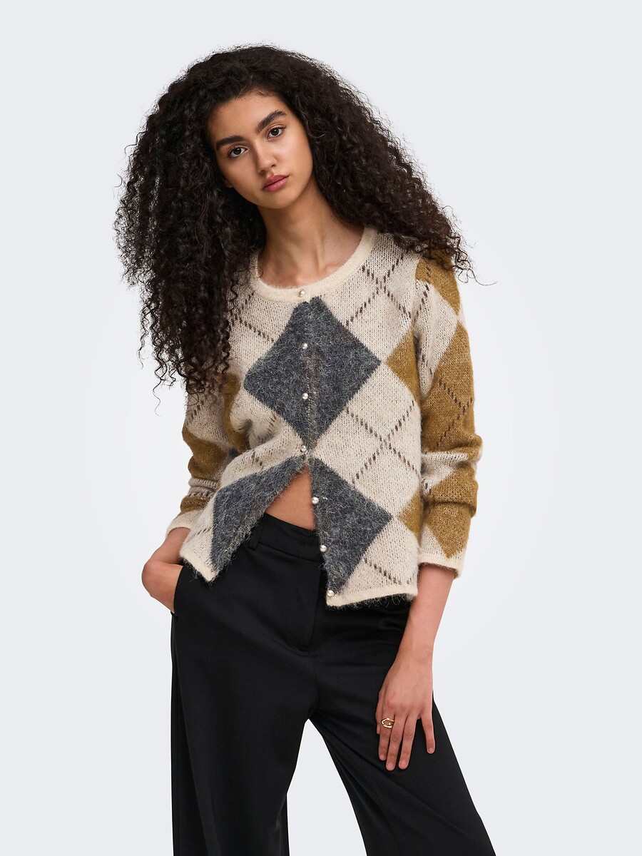 Cárdigan de manga larga con estampado jacquard, ONLY