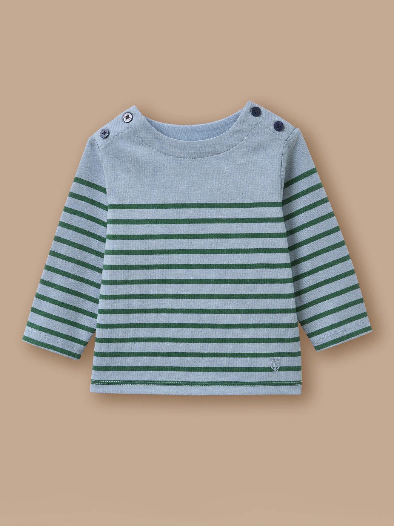 T-shirt marinière boutonné, CYRILLUS