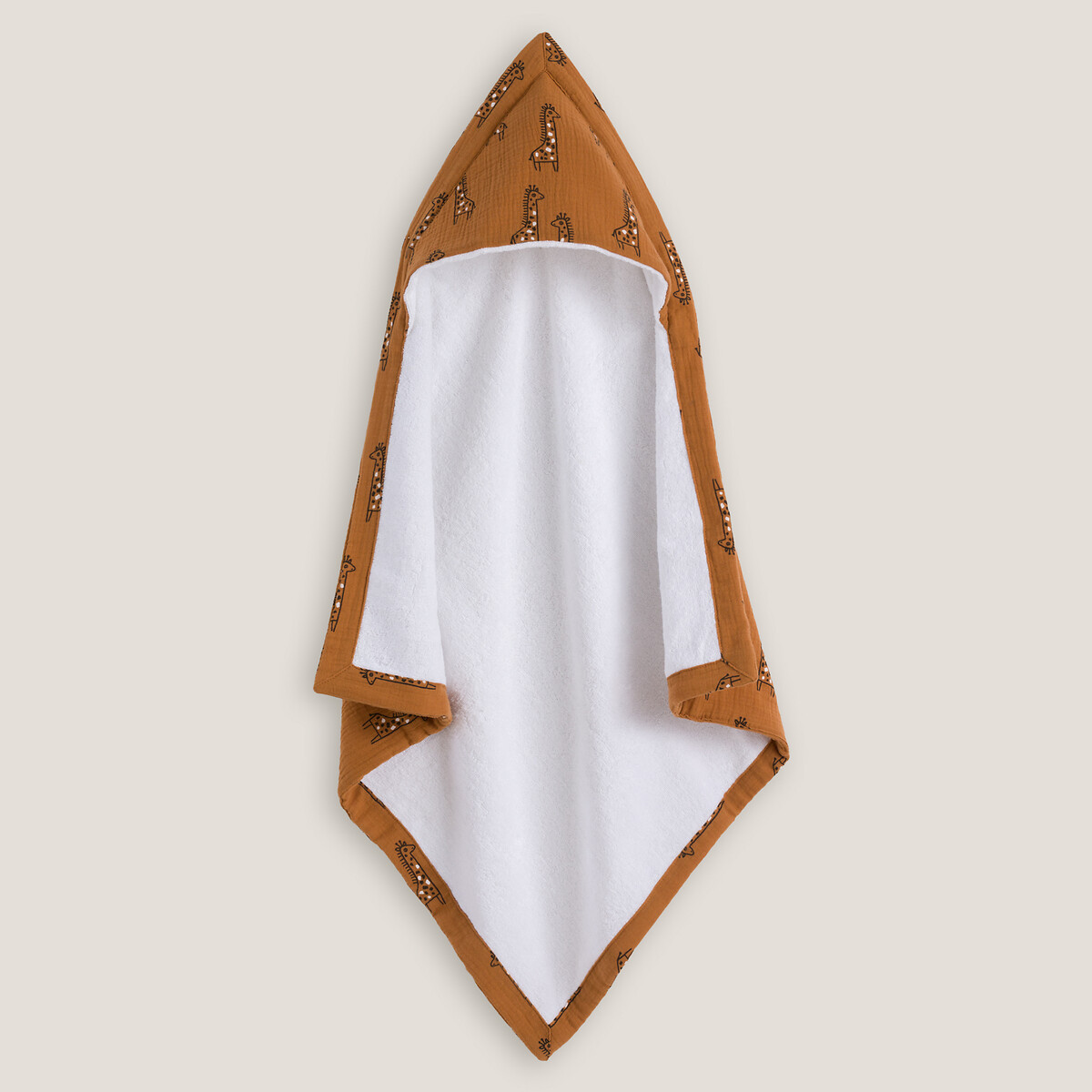 Cape de bain b b gaze de coton camel La Redoute Collections La