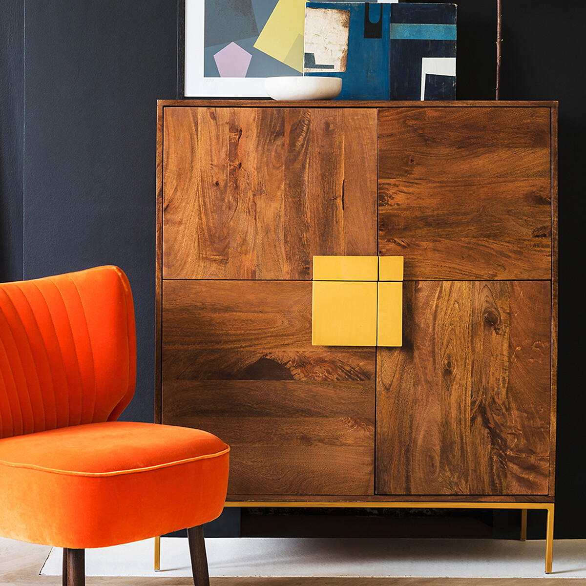 Banner Mango Wood 4 Door Cabinet, SWOON